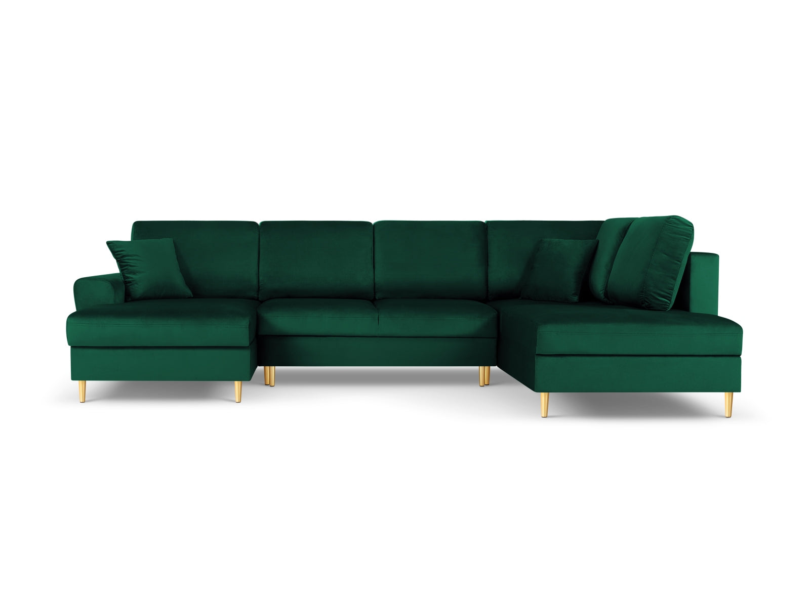 Elegantes Kyoto Velour Panoramic Ecksofa in Bottle Green-Riviera, 7 Sitzer mit Stauraum und Schlaffunktion, ideal für stilvolle Wohnräume.