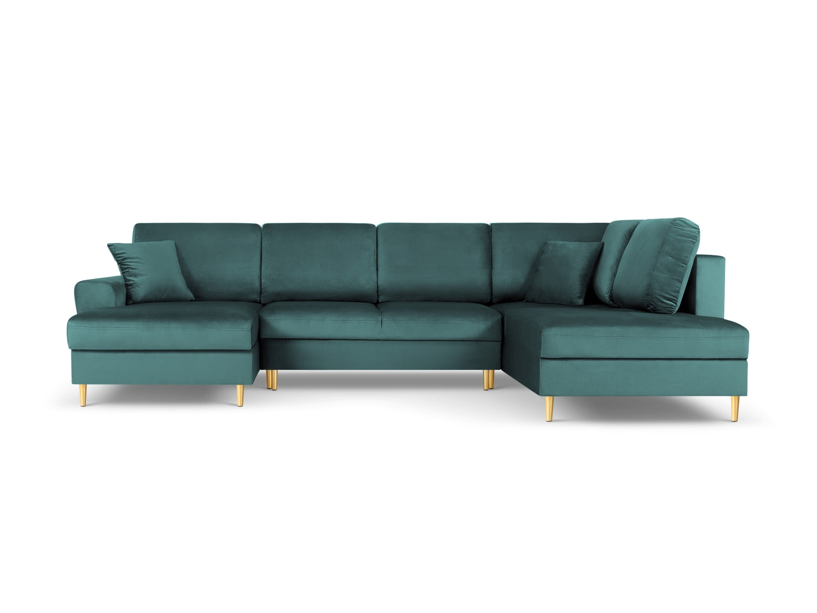 Entdecken Sie das elegante Kyoto Velour Panoramic Ecksofa rechts mit Stauraum und Schlaffunktion. Ideal für 7 Personen, 194 cm lang, von Cosmopolitan Design.