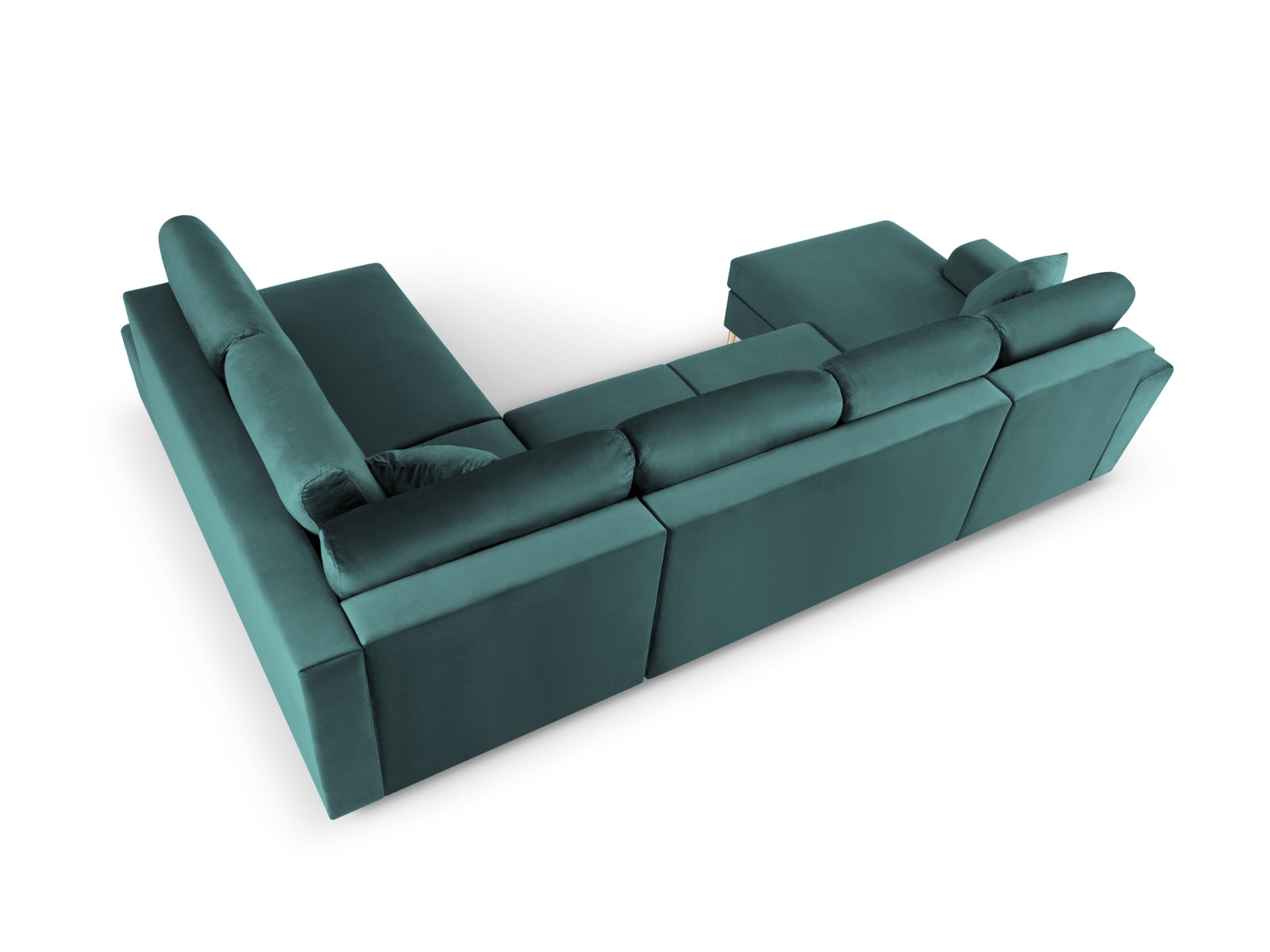 Entdecken Sie das Kyoto Velour Panoramic Ecksofa rechts – ein elegantes 7-Sitzer Sofa mit Schlaffunktion und praktischem Stauraum für Ihr Wohnzimmer.