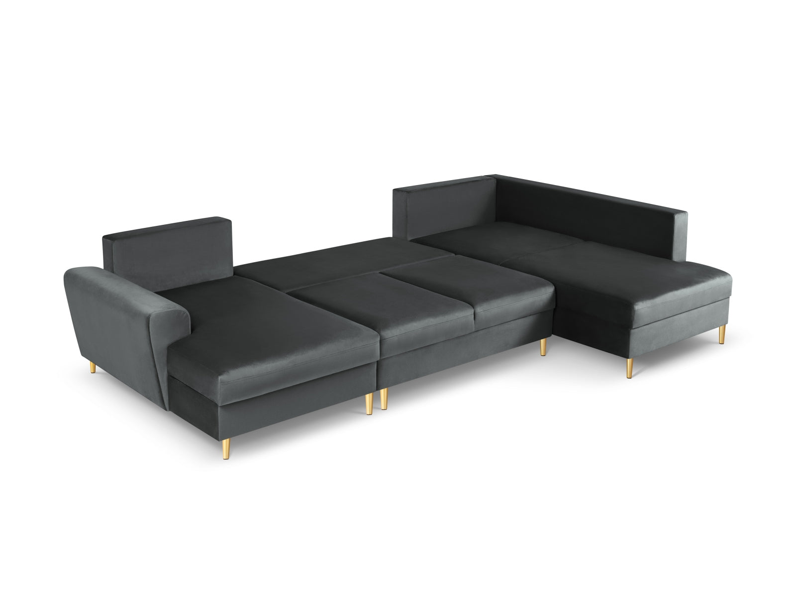 Erleben Sie das Kyoto Velour Panoramic Ecksofa rechts – ein stilvolles 7-Sitzer Sofa mit Schlaffunktion und cleverem Stauraum für Ihr Zuhause.