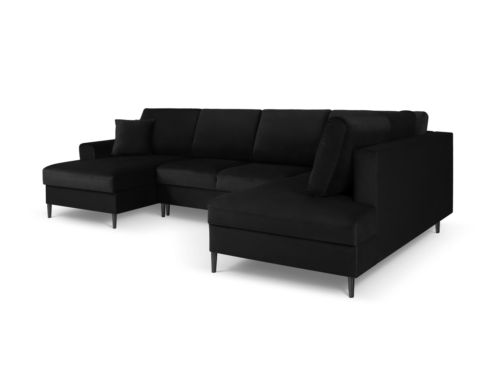Modernes Kyoto Velour Panoramic Ecksofa rechts, 7 Sitzer mit praktischem Stauraum und Schlaffunktion, perfekt für gemütliche Abende.