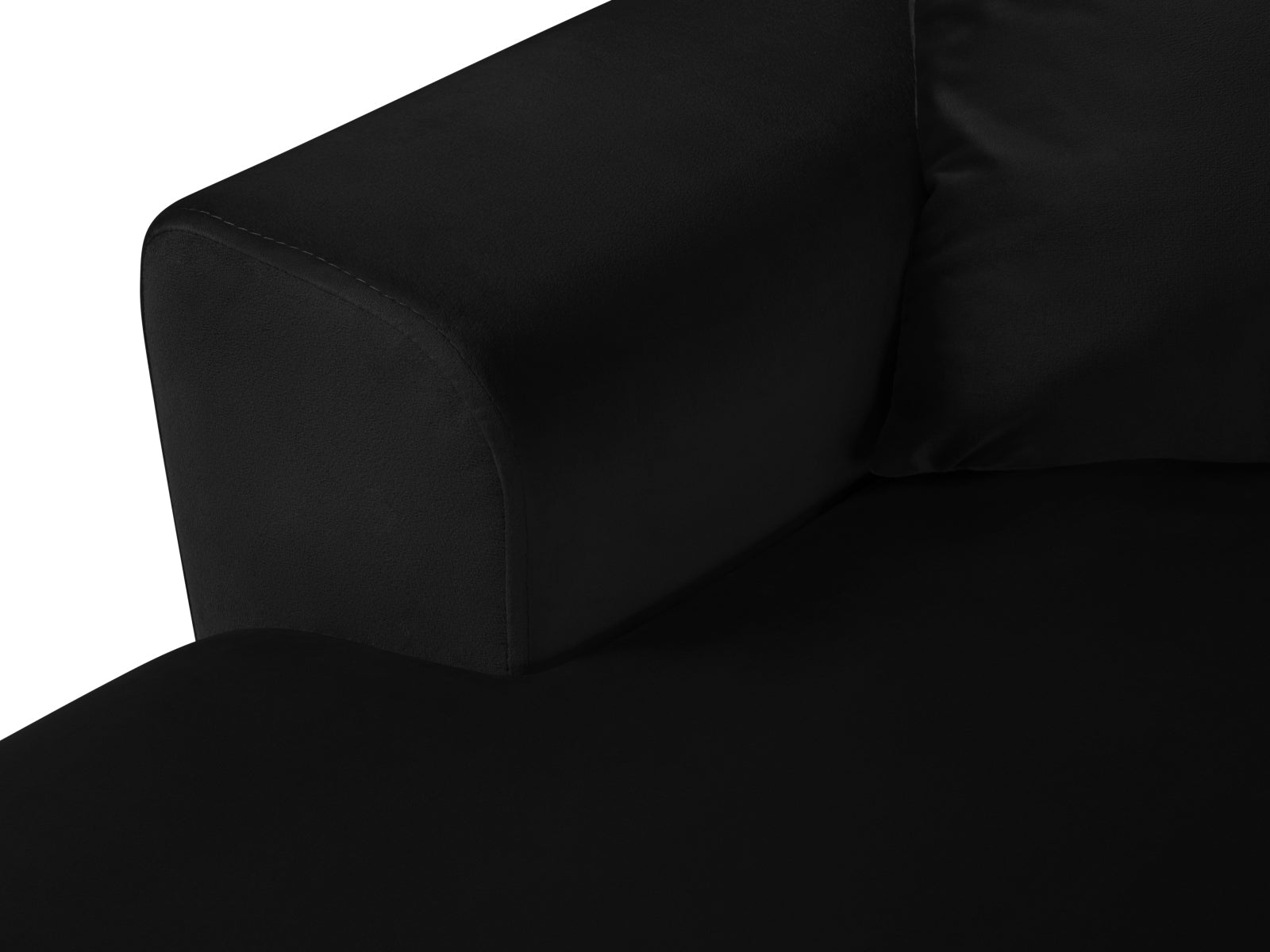 Elegantes Kyoto Velour Panoramic Ecksofa rechts, 7 Sitzer mit Stauraum und Schlaffunktion, ideal für stilvolle Wohnräume.