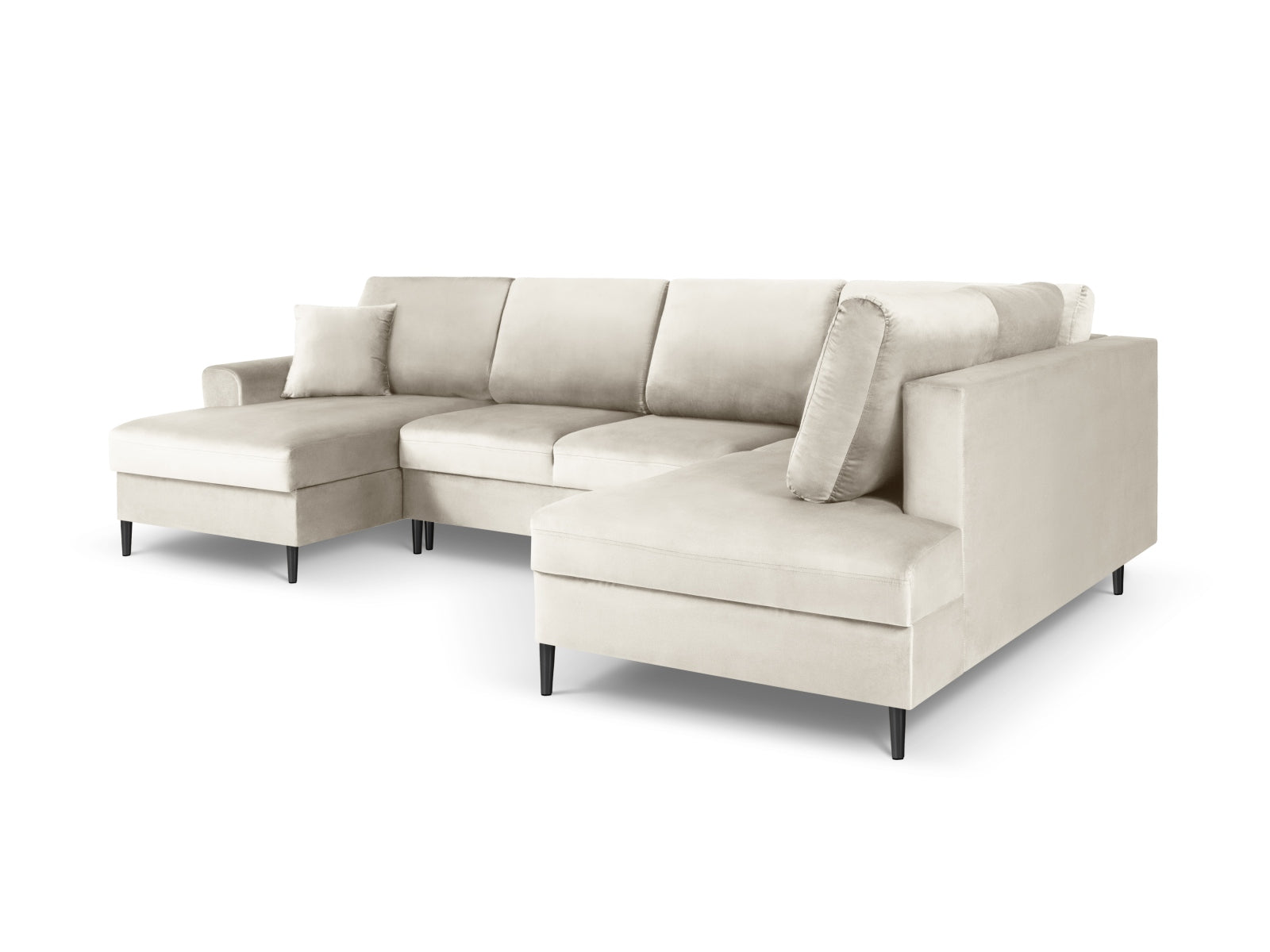 Stylisches Kyoto Velour Panoramic Ecksofa, 7-Sitzer, rechts, kombiniert modernen Komfort mit praktischem Stauraum und einer flexiblen Schlaffunktion.