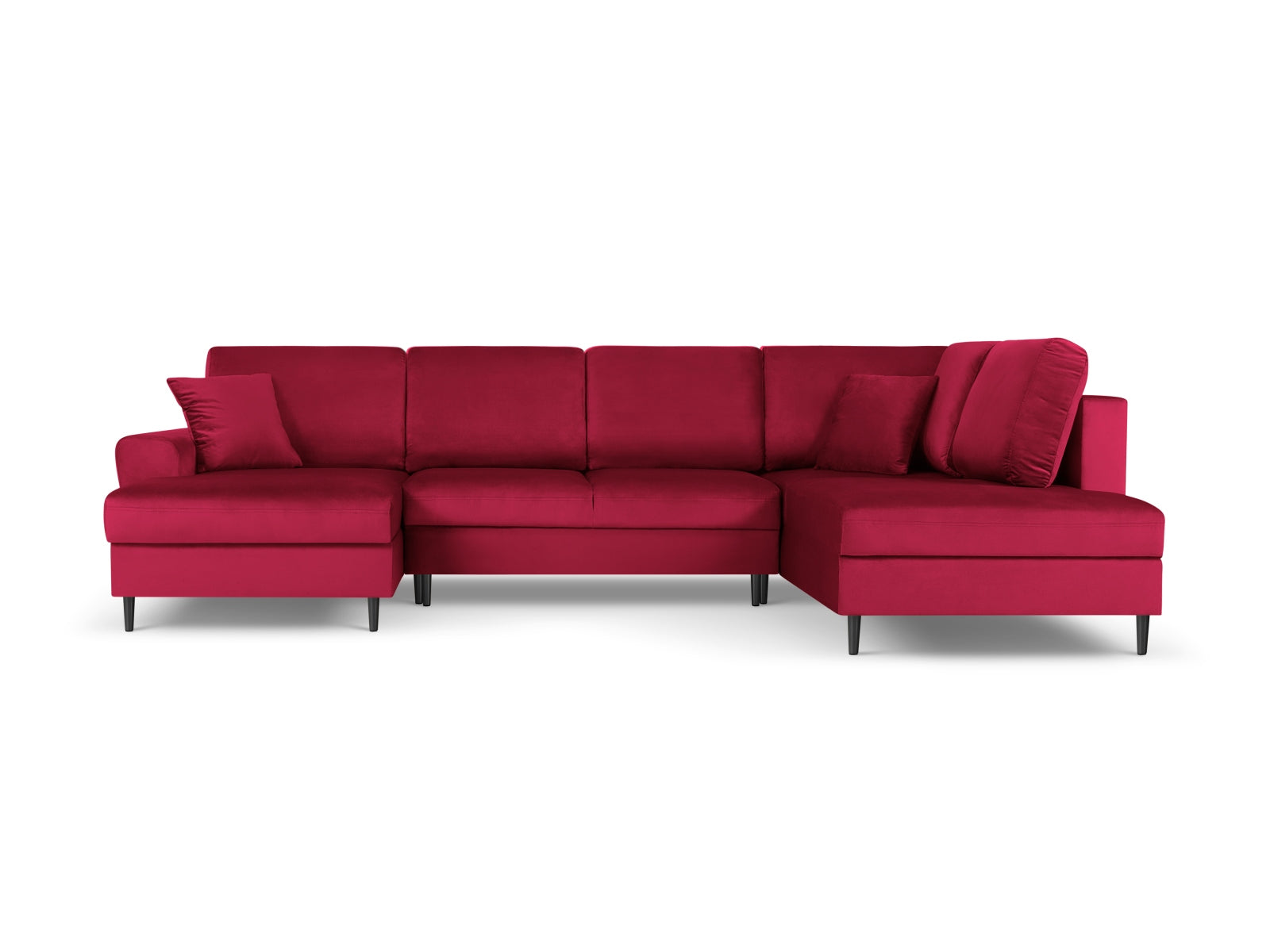 Entdecken Sie das elegante Kyoto Velour Panoramic Ecksofa rechts mit Stauraum und Schlaffunktion. Ideal für 7 Personen, 194 cm lang, von Cosmopolitan Design.