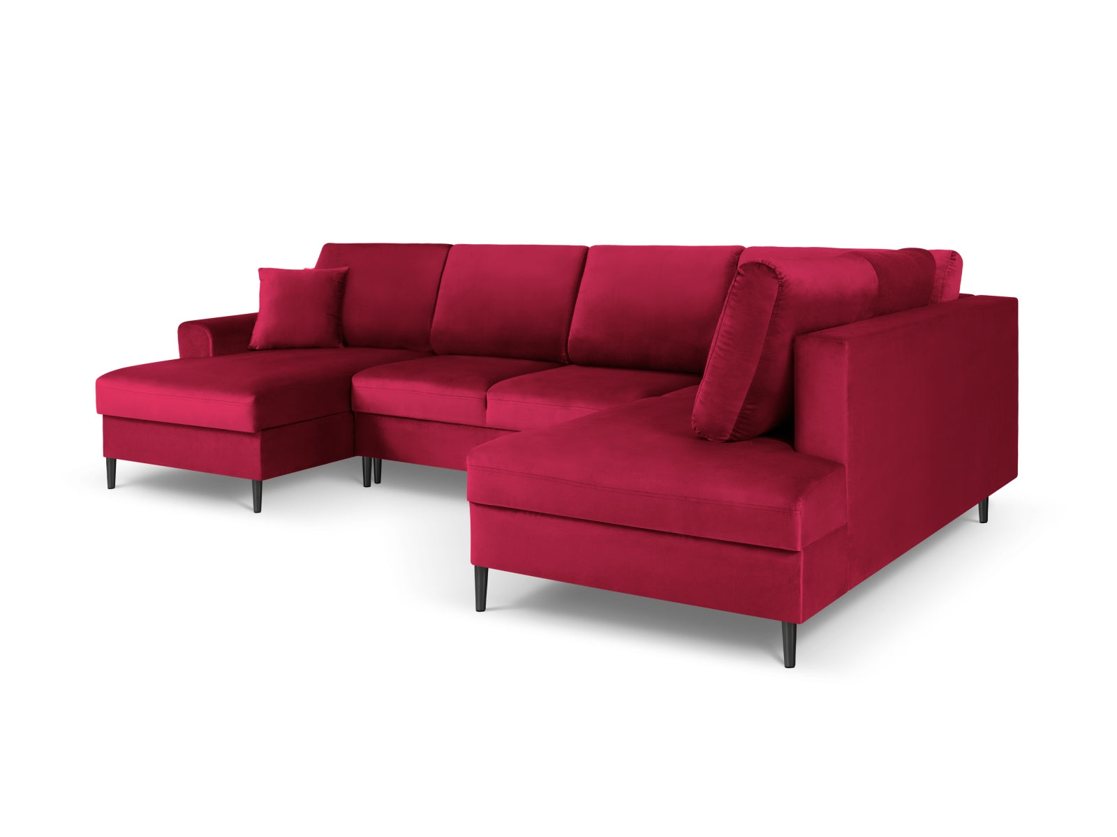 Stylisches Kyoto Velour Panoramic Ecksofa rechts, 7 Sitzer mit praktischem Stauraum und Schlaffunktion für vielseitige Nutzung.