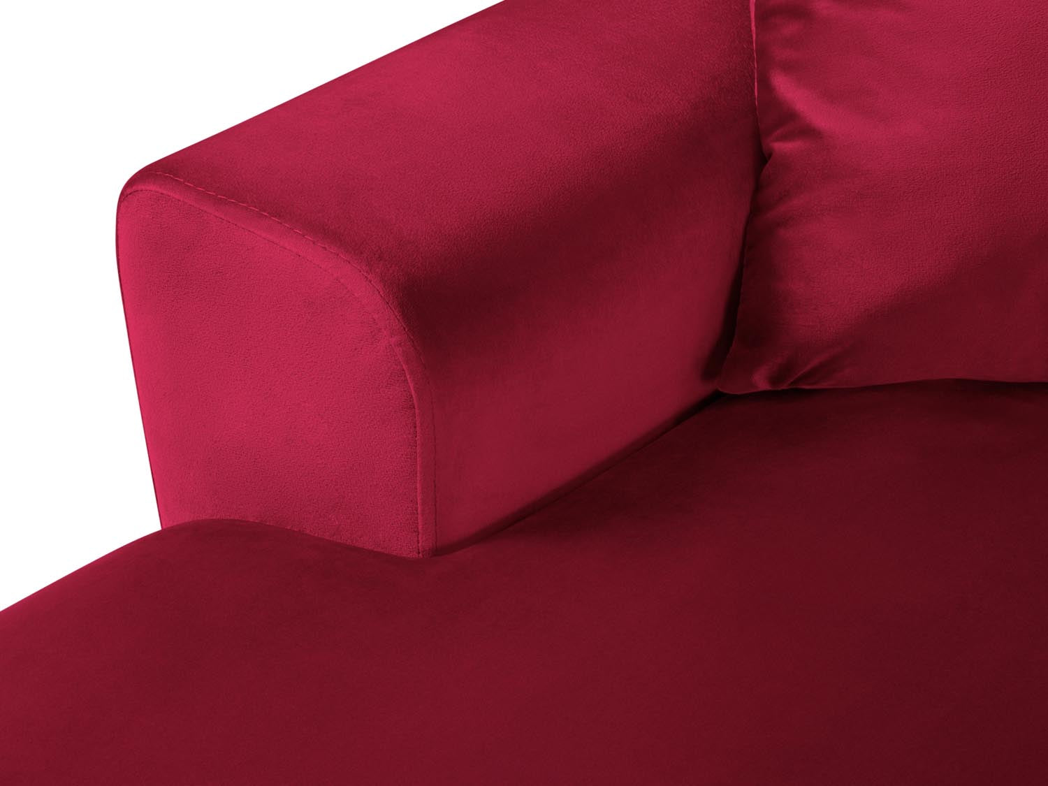 Elegantes Kyoto Velour Panoramic Ecksofa rechts, 7 Sitzer mit integriertem Stauraum und Schlaffunktion, ideal für stilvolle Wohnräume.