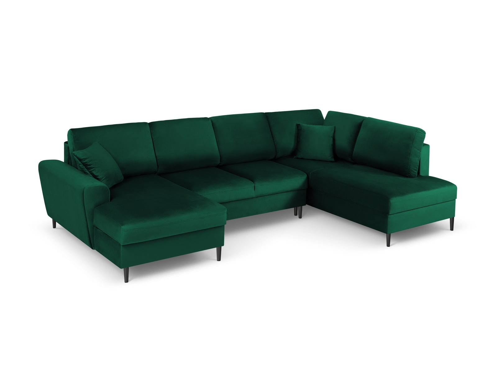 Kyoto Velour Panoramic Ecksofa rechts mit Stauraum und Schlaffunktion 7 Sitzer 194cm in Bottle Green präsentiert im Onlineshop von KAQTU Design AG. Ecksofa rechts ist von Cosmopolitan Design