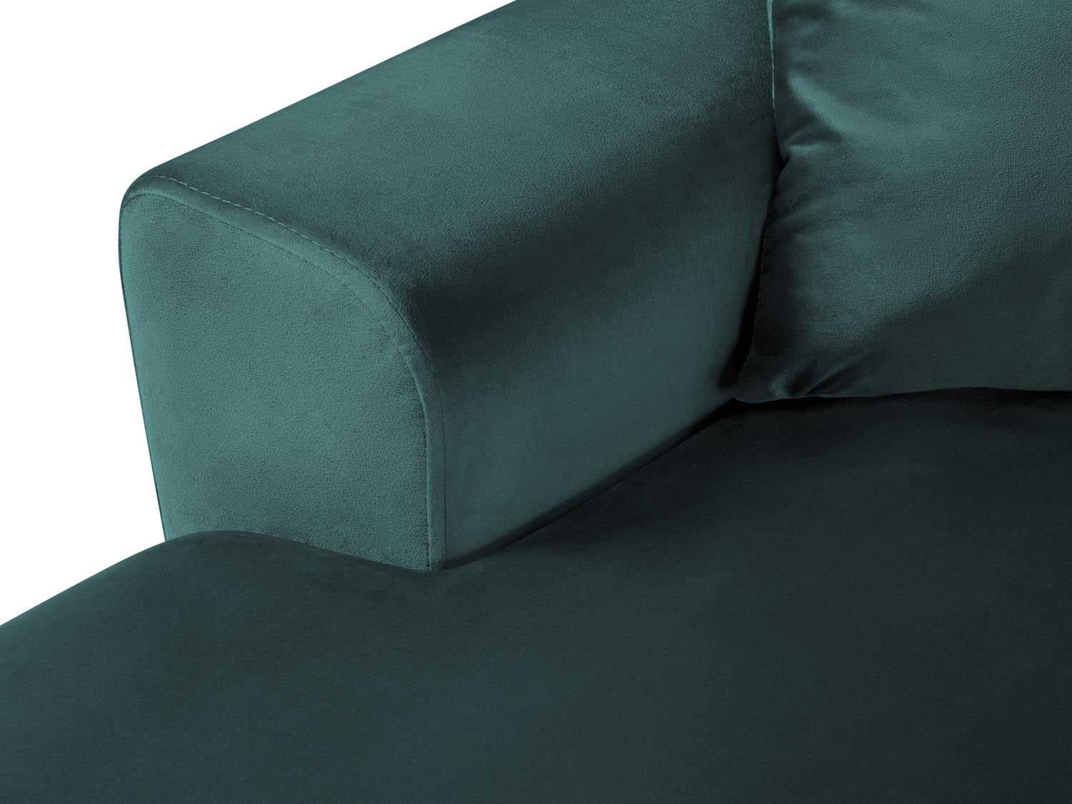 Stylisches Kyoto Velour Panoramic Ecksofa in Petrol-Riviera, 7-Sitzer mit cleverem Stauraum und komfortabler Schlaffunktion für entspannte Stunden.