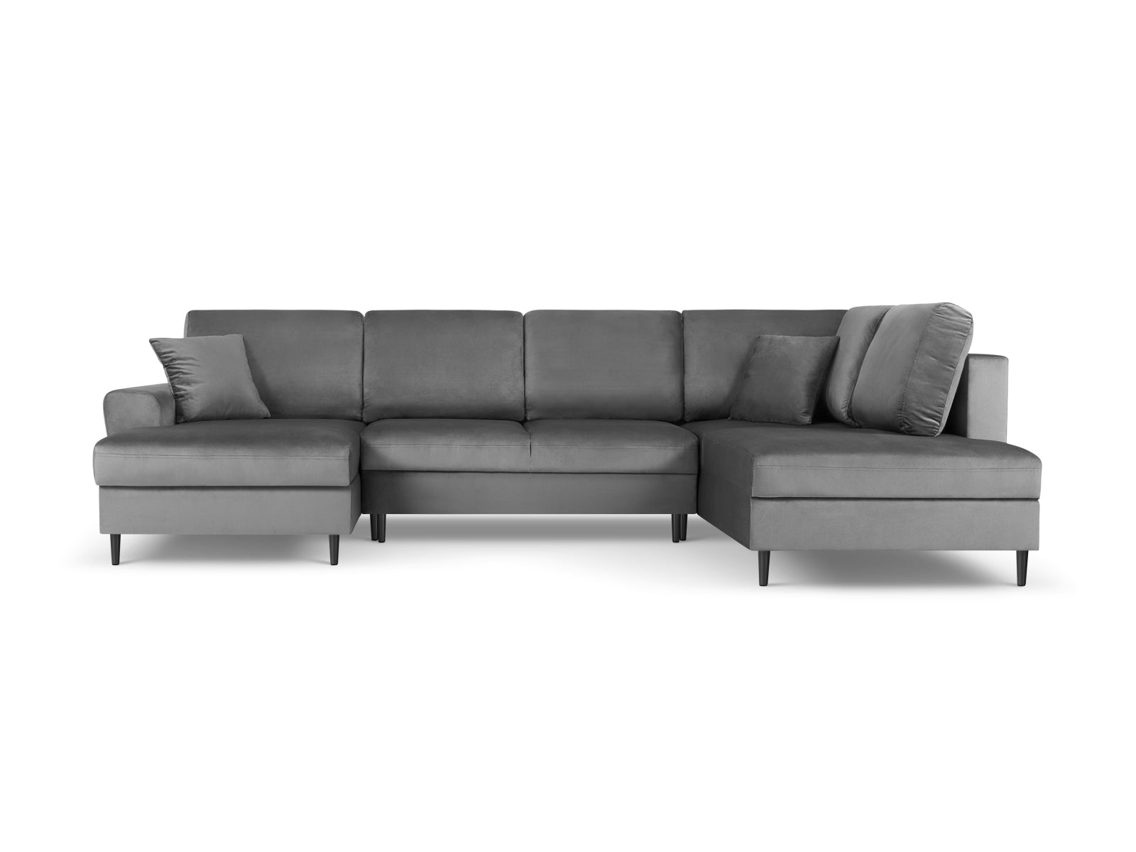 Stylisches Kyoto Velour Panoramic Ecksofa rechts, 7-Sitzer mit cleverem Stauraum und gemütlicher Schlaffunktion für vielseitige Nutzung.