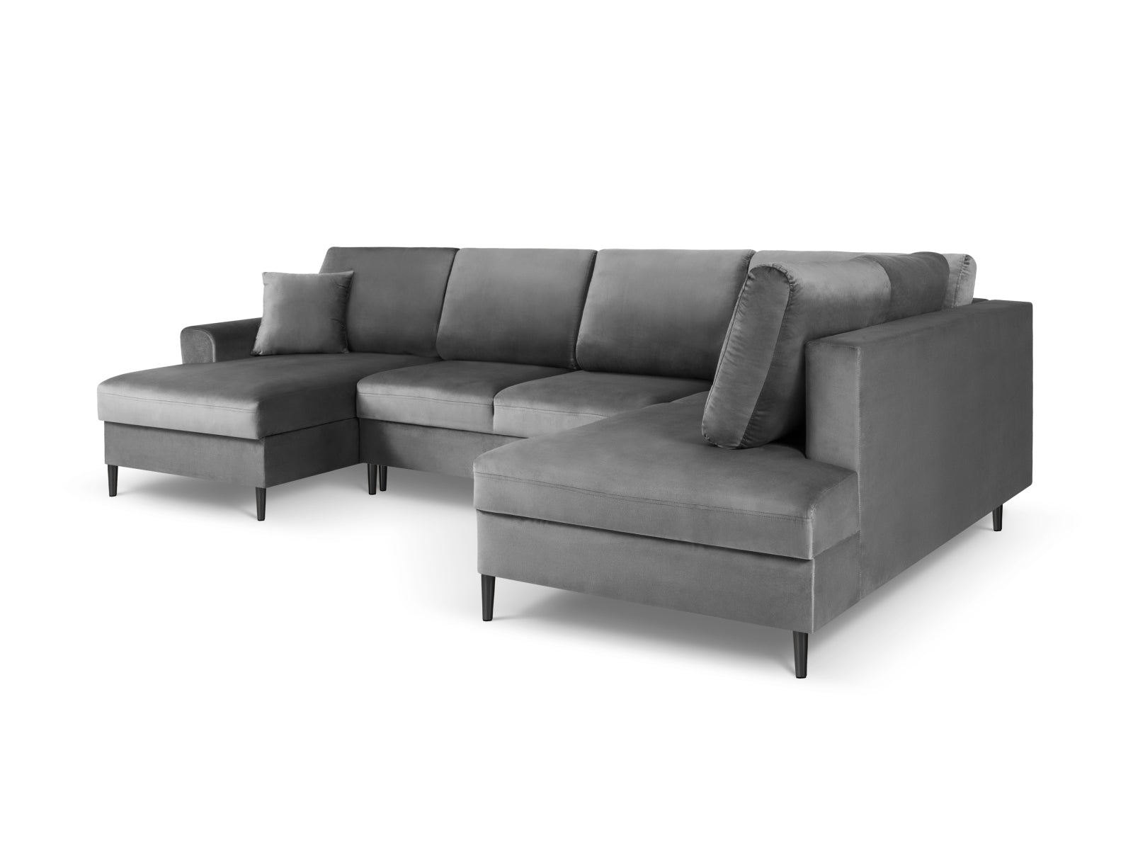 Elegantes Kyoto Velour Panoramic Ecksofa rechts, 7-Sitzer mit praktischem Stauraum und komfortabler Schlaffunktion für entspannte Momente.