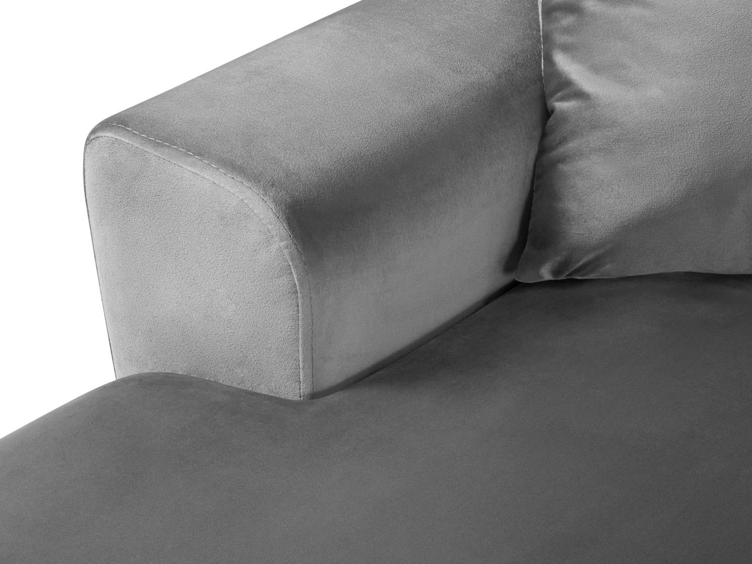 Stilvolles Kyoto Velour Panoramic Ecksofa rechts, 7-Sitzer mit cleverem Stauraum und gemütlicher Schlaffunktion für vielseitige Nutzung.