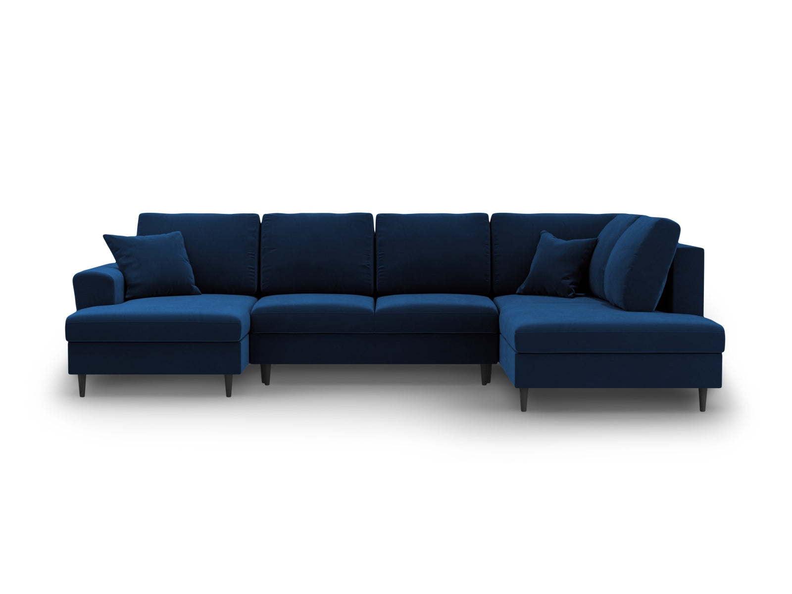 Kyoto Velour Panoramic Right Sofa mit Stauraum und Schlaffunktion 7 Sitzer 194cm in Royal Blue-Riviera präsentiert im Onlineshop von KAQTU Design AG. Bettsofa rechts ist von Cosmopolitan Design
