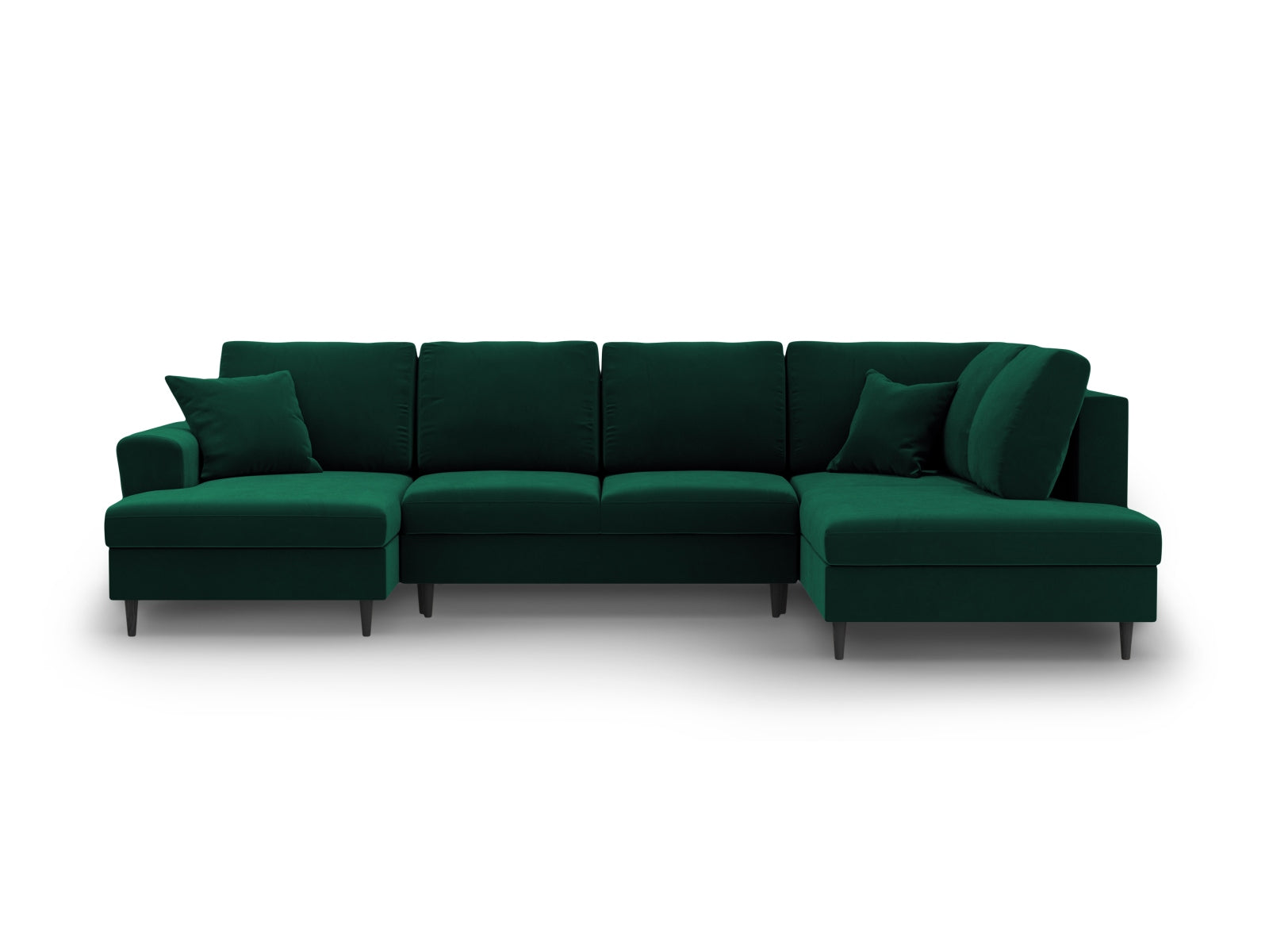 Kyoto Velour Panoramic Right Sofa mit Stauraum und Schlaffunktion 7 Sitzer 194cm in Bottle Green präsentiert im Onlineshop von KAQTU Design AG. L-Sofa rechts ist von Cosmopolitan Design