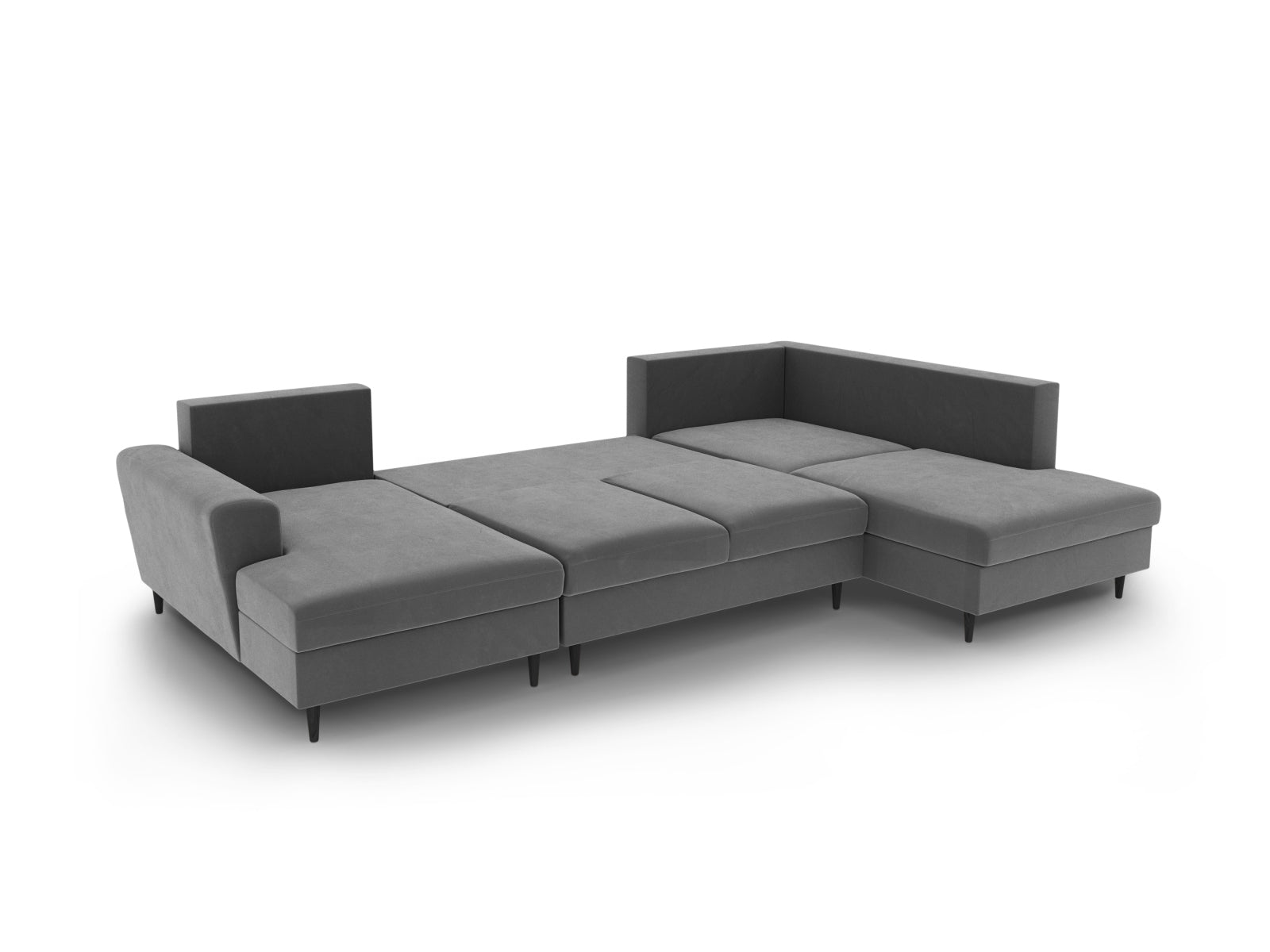 Entdecken Sie das Kyoto Velour Panoramic Sofa – ein stilvolles 7-Sitzer Möbelstück mit cleverem Stauraum und komfortabler Schlaffunktion für Ihr Wohnzimmer.