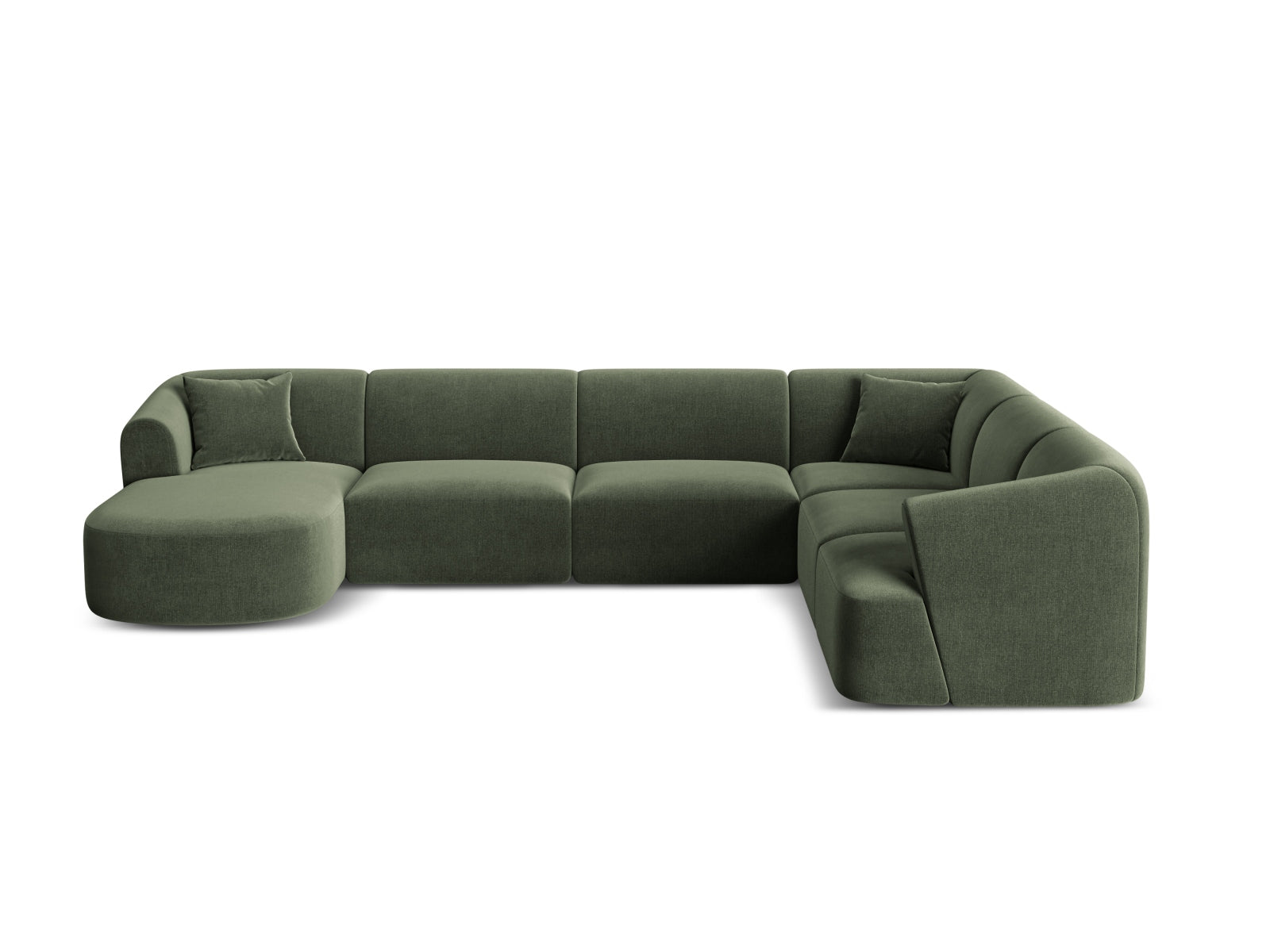 7-Sitzer Modular Ecksofa Panoramic rechts Campi in Green-Vogue präsentiert im Onlineshop von KAQTU Design AG. Ecksofa rechts ist von Cosmopolitan Design