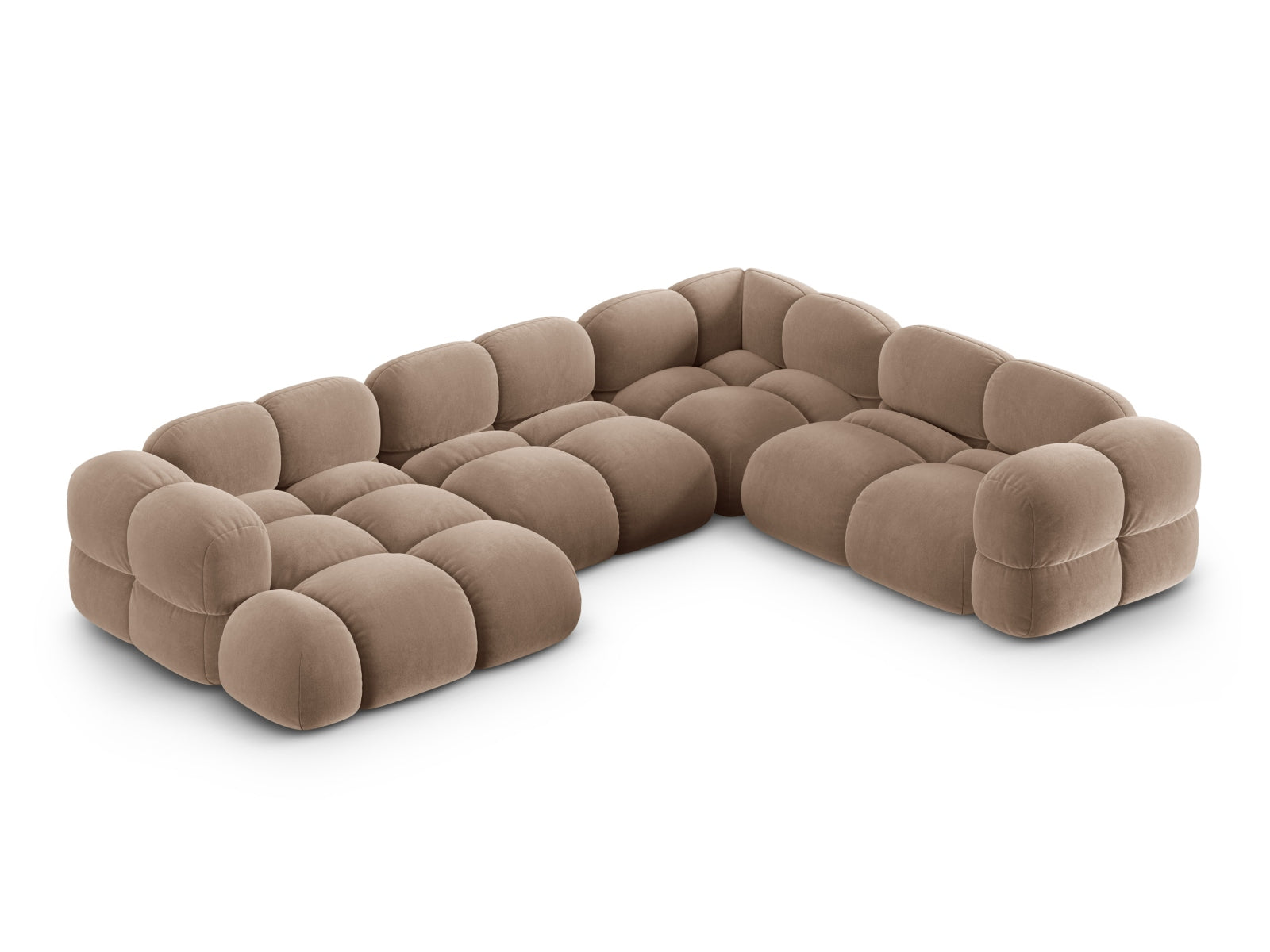 Loretto Velour Panoramic Ecksofa rechts 5 Sitzer 250cm in Dark Beige präsentiert im Onlineshop von KAQTU Design AG. Ecksofa rechts ist von Cosmopolitan Design