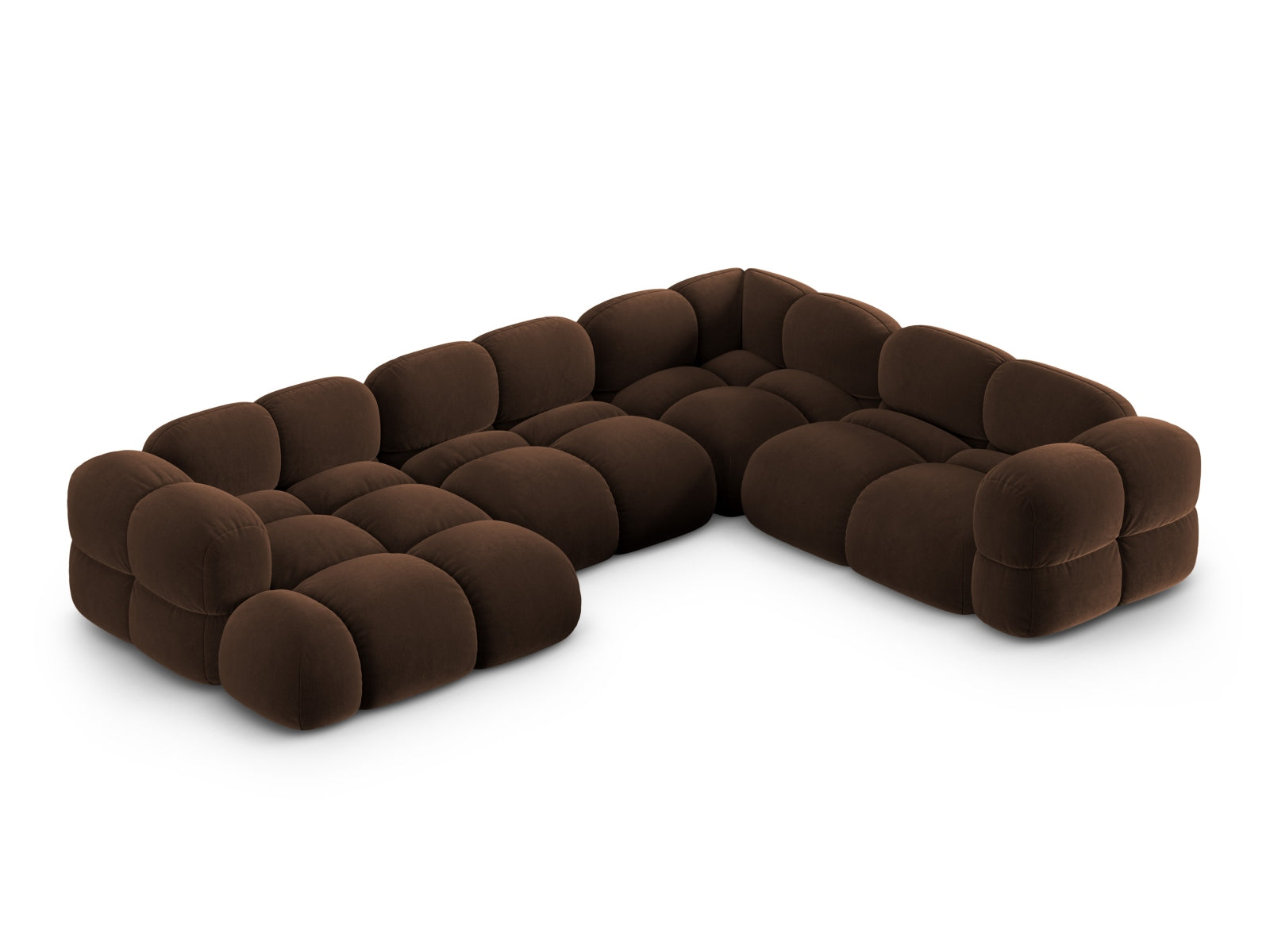 Loretto Velour Panoramic Ecksofa rechts 5 Sitzer 250cm in Chocolate präsentiert im Onlineshop von KAQTU Design AG. Ecksofa rechts ist von Cosmopolitan Design