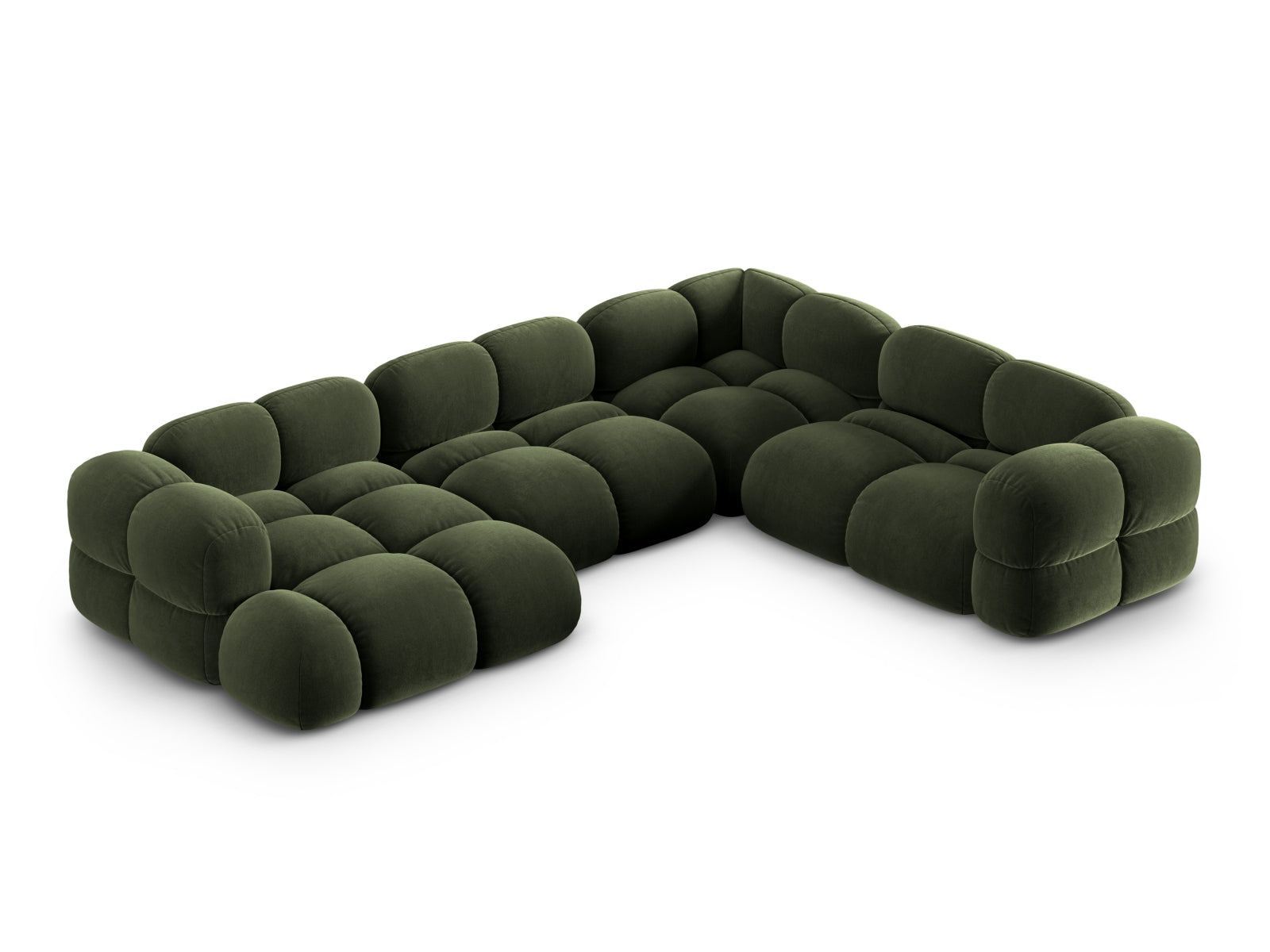 Loretto Velour Panoramic Ecksofa rechts 5 Sitzer 250cm in Green präsentiert im Onlineshop von KAQTU Design AG. Ecksofa rechts ist von Cosmopolitan Design