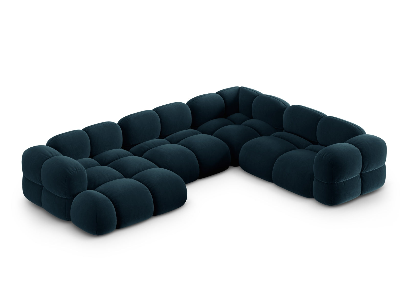 Loretto Velour Panoramic Ecksofa rechts 5 Sitzer 250cm in Deep Petrol-Vogue präsentiert im Onlineshop von KAQTU Design AG. Ecksofa rechts ist von Cosmopolitan Design