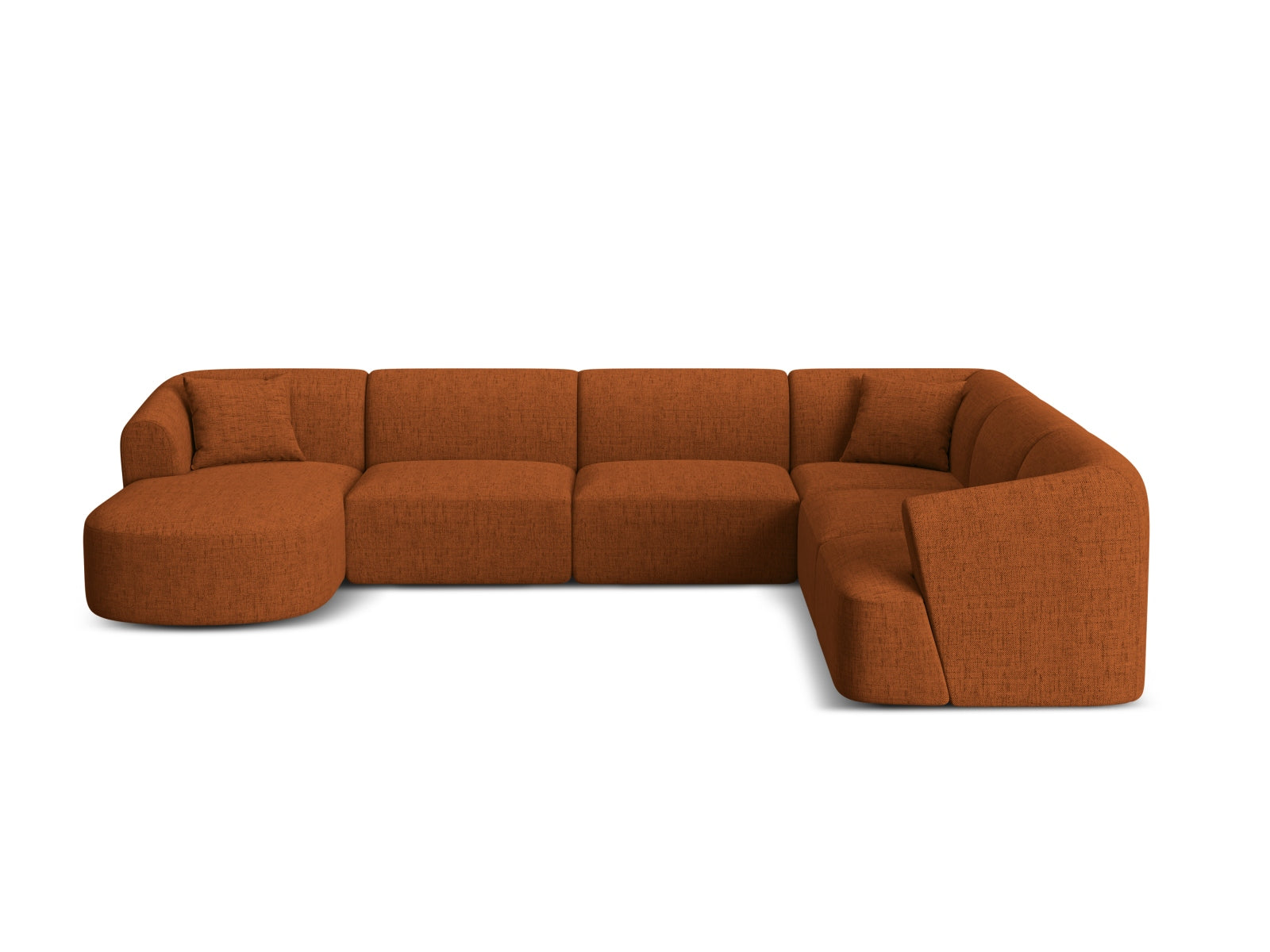 7-Sitzer Modular Ecksofa Panoramic rechts Campi in Brick-Moly präsentiert im Onlineshop von KAQTU Design AG. Ecksofa rechts ist von Cosmopolitan Design