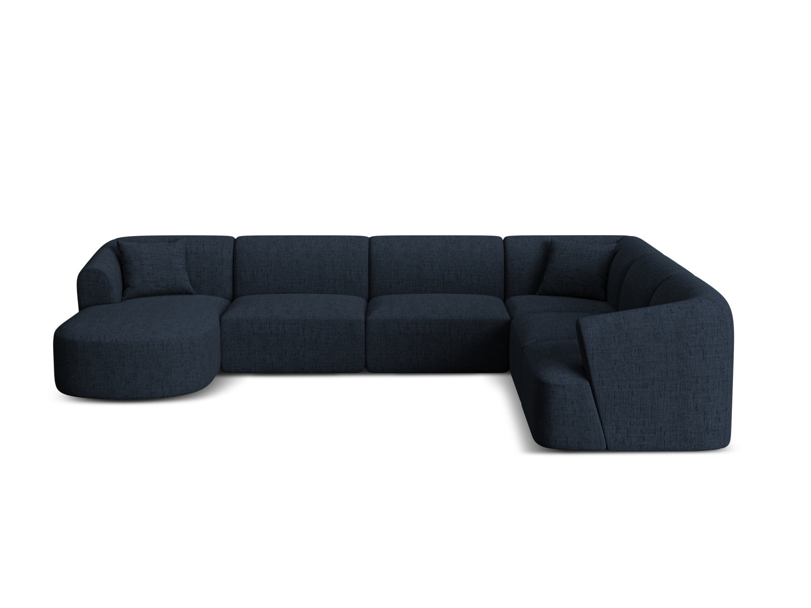 7-Sitzer Modular Ecksofa Panoramic rechts Campi in Royal Blue-Moly präsentiert im Onlineshop von KAQTU Design AG. Ecksofa rechts ist von Cosmopolitan Design