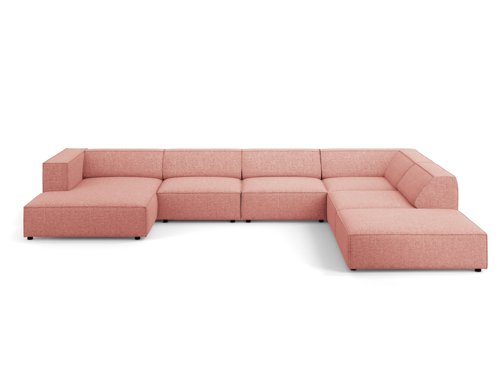 Arendal Panoramic Ecksofa rechts 7 Sitzer in Pink präsentiert im Onlineshop von KAQTU Design AG. Ecksofa rechts ist von Cosmopolitan Design