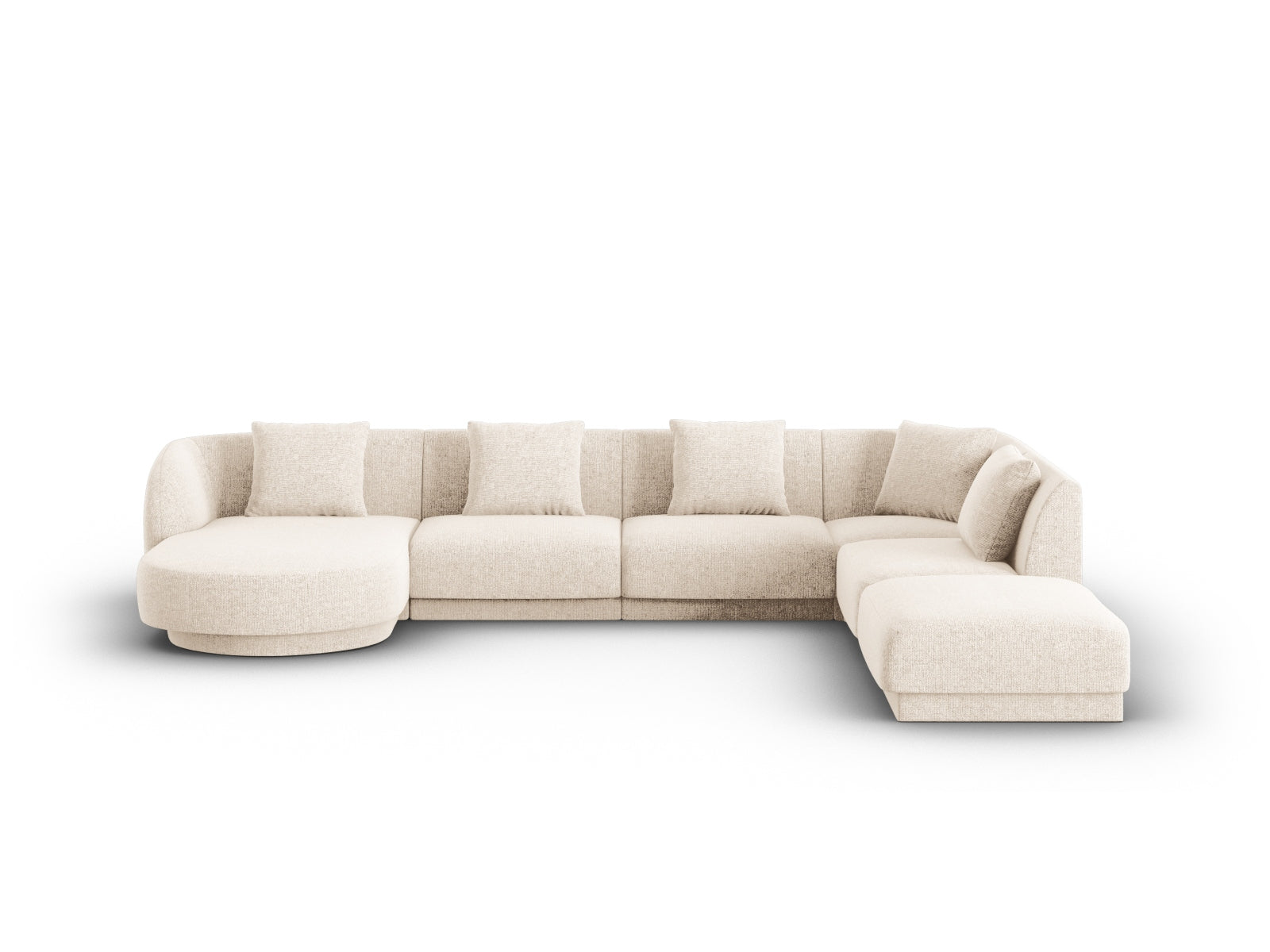 Tulum Panoramic Ecksofa rechts 6 Sitzer 255cm in Light Beige präsentiert im Onlineshop von KAQTU Design AG. Ecksofa rechts ist von Cosmopolitan Design