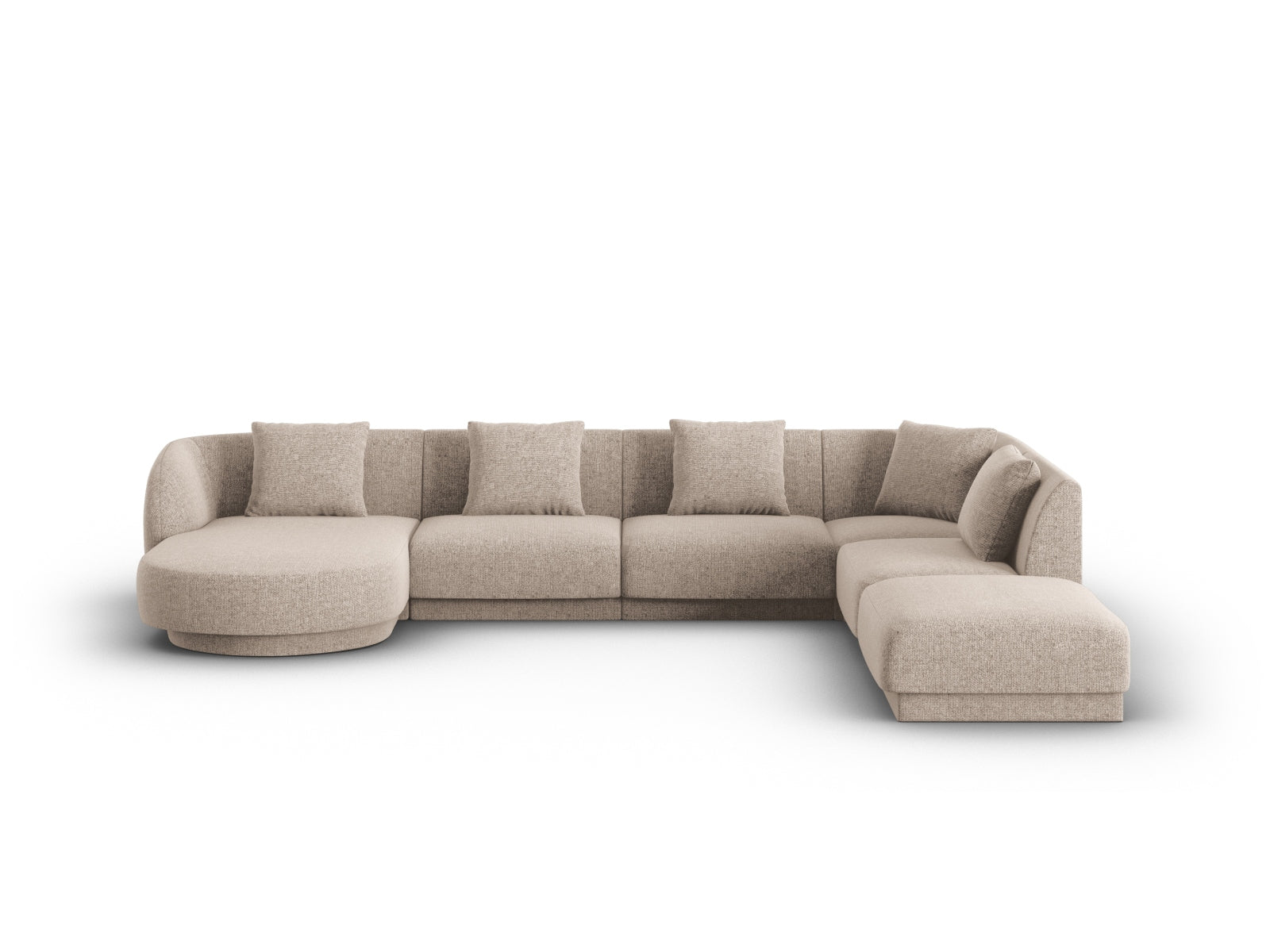 Tulum Panoramic Ecksofa rechts 6 Sitzer 255cm in Beige präsentiert im Onlineshop von KAQTU Design AG. Ecksofa rechts ist von Cosmopolitan Design