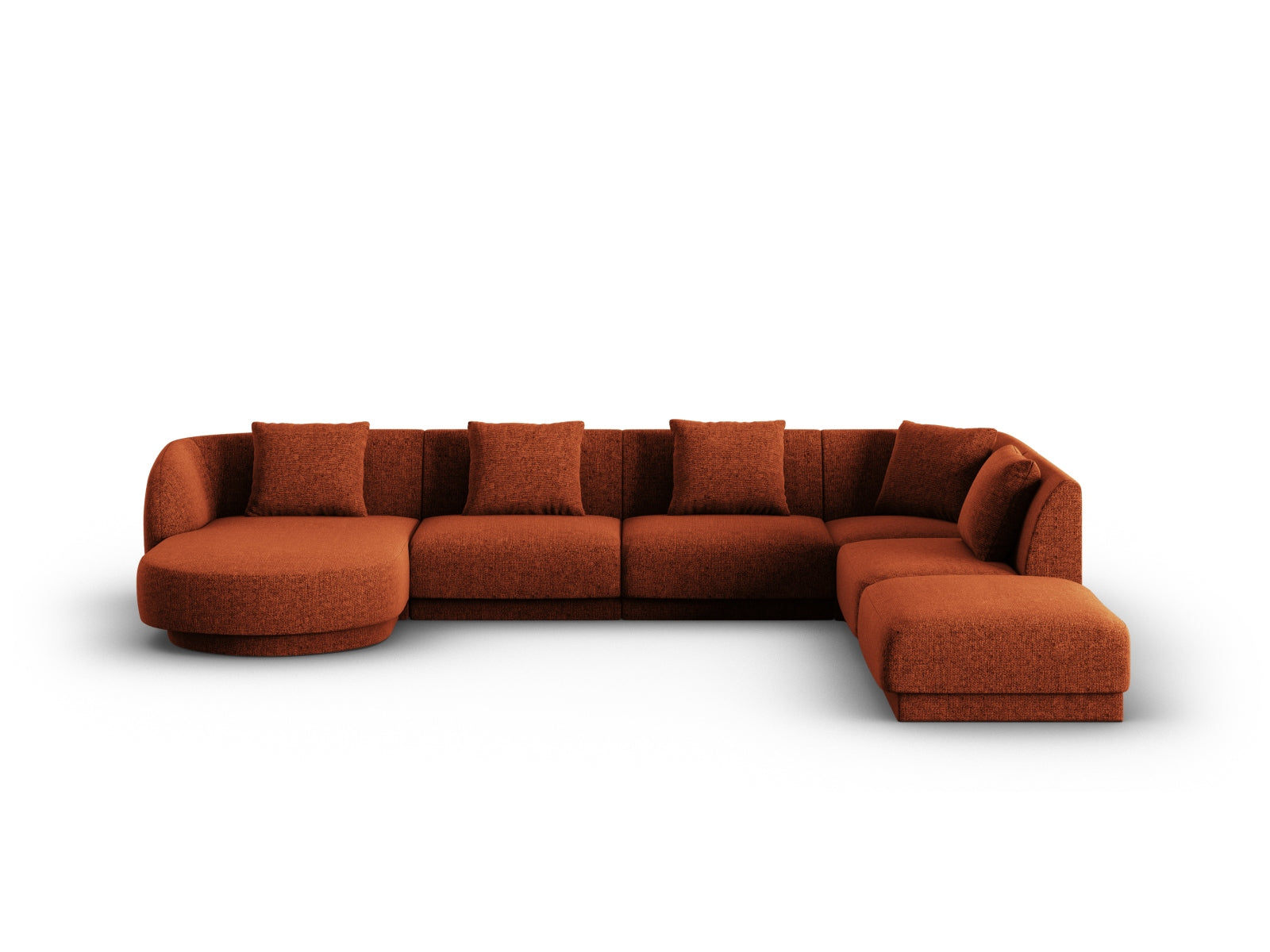Tulum Panoramic Ecksofa rechts 6 Sitzer 255cm in Terracotta präsentiert im Onlineshop von KAQTU Design AG. Ecksofa rechts ist von Cosmopolitan Design