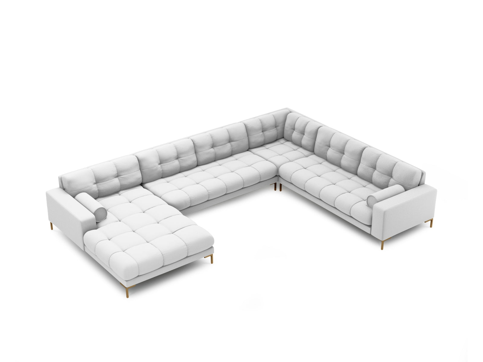 7-Sitzer Ecksofa Panoramic Bali rechts in Light Grey-Neve präsentiert im Onlineshop von KAQTU Design AG. Ecksofa rechts ist von Cosmopolitan Design