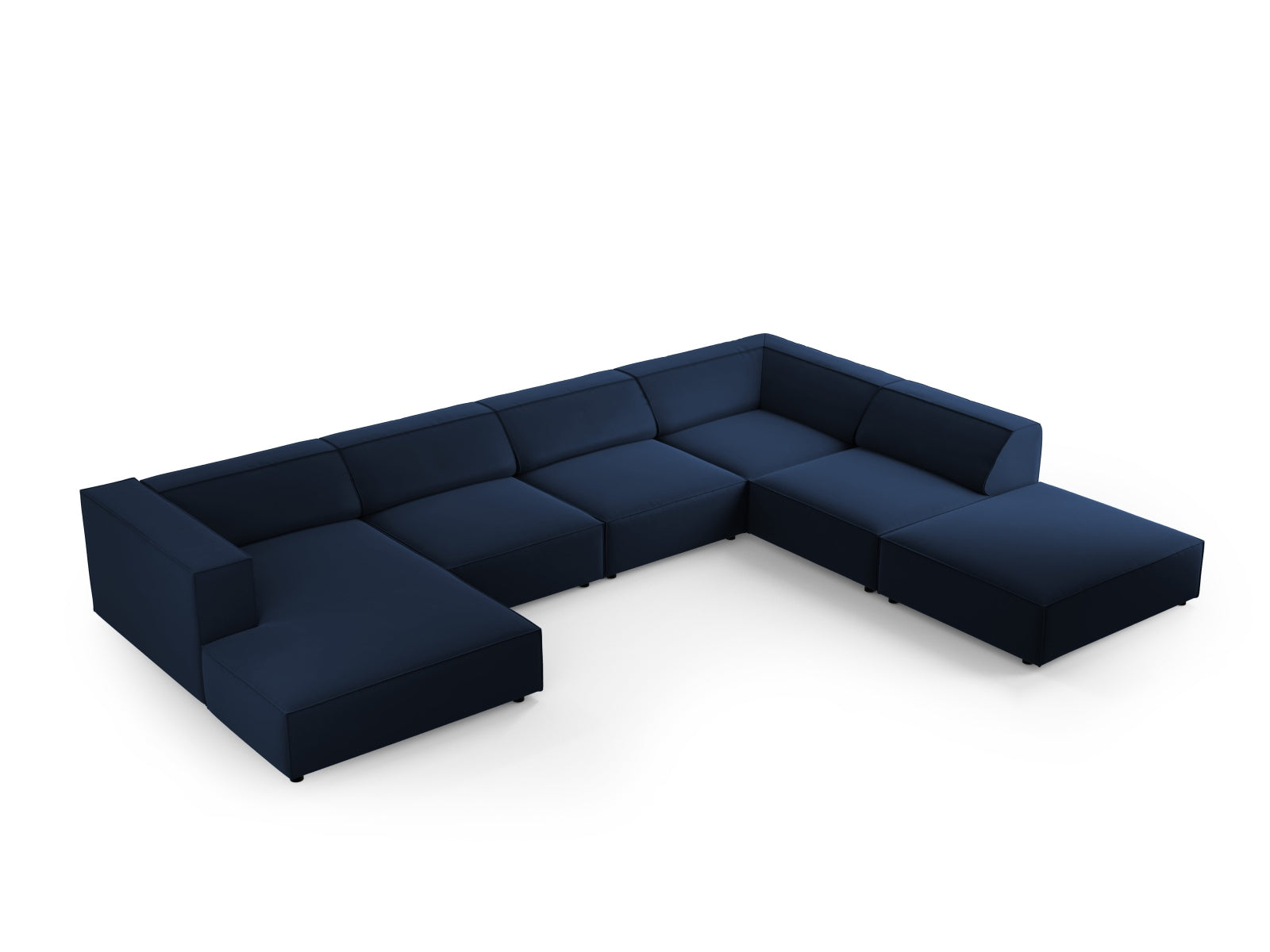 Erleben Sie das Arendal Velour Panoramic Ecksofa rechts 7 Sitzer von Cosmopolitan Design – stilvolles Design, hervorragender Komfort und perfekt für Ihr modernes Zuhause.