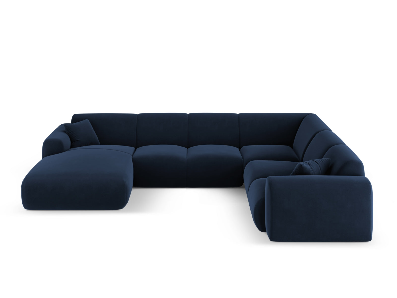 Nolio Velour Panoramic Ecksofa rechts 6 Sitzer 252cm in Royal Blue-Casino präsentiert im Onlineshop von KAQTU Design AG. Ecksofa rechts ist von Cosmopolitan Design