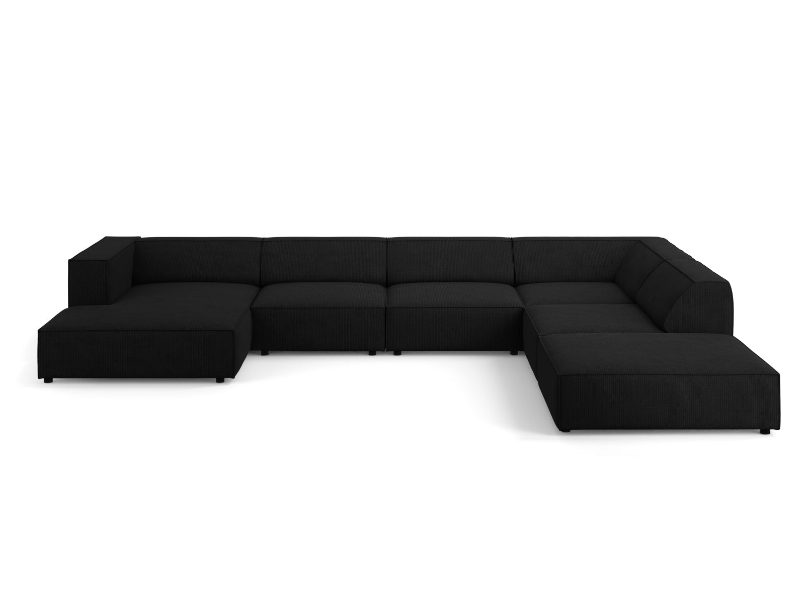 Arendal Panoramic Ecksofa rechts 7 Sitzer in Black präsentiert im Onlineshop von KAQTU Design AG. Ecksofa rechts ist von Cosmopolitan Design