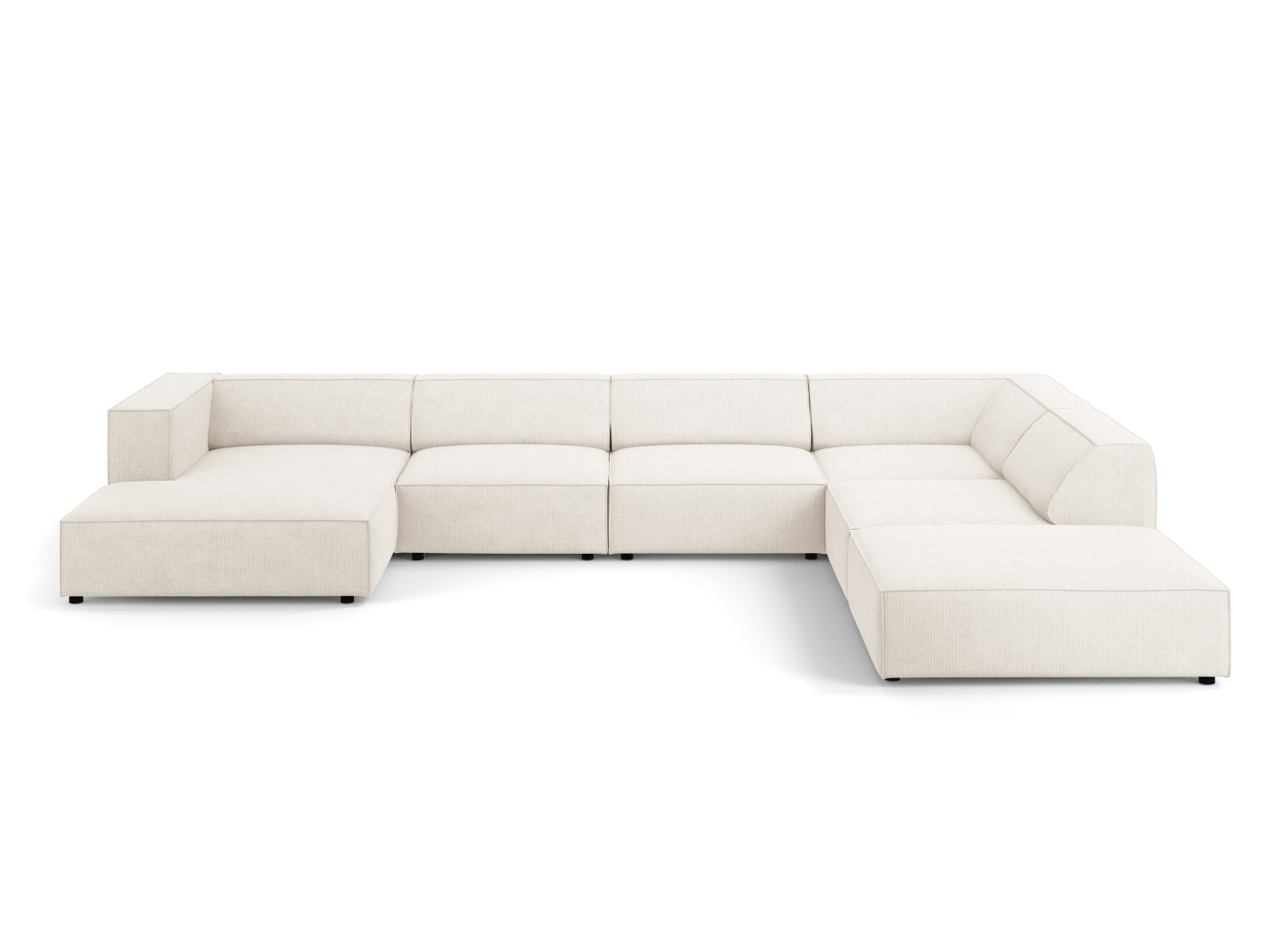 Arendal Panoramic Ecksofa rechts 7 Sitzer in Ivory präsentiert im Onlineshop von KAQTU Design AG. Ecksofa rechts ist von Cosmopolitan Design