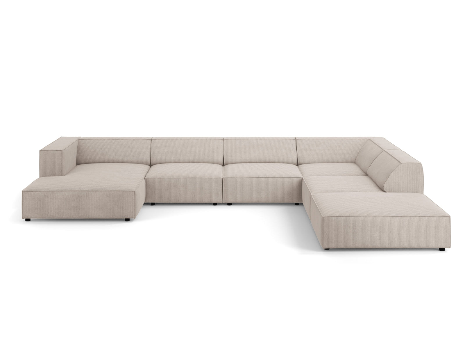 Arendal Panoramic Ecksofa rechts 7 Sitzer in Dark Beige präsentiert im Onlineshop von KAQTU Design AG. Ecksofa rechts ist von Cosmopolitan Design