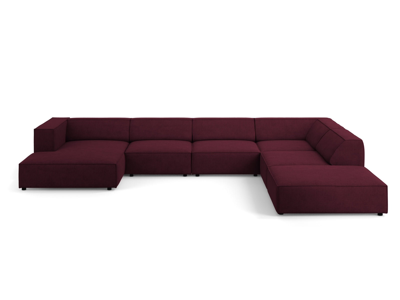 Arendal Panoramic Ecksofa rechts 7 Sitzer in Ruby präsentiert im Onlineshop von KAQTU Design AG. Ecksofa rechts ist von Cosmopolitan Design
