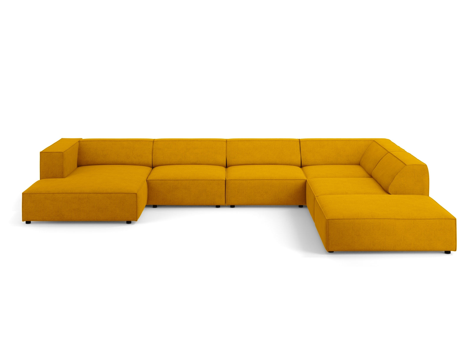 Arendal Panoramic Ecksofa rechts 7 Sitzer in Mustard präsentiert im Onlineshop von KAQTU Design AG. Ecksofa rechts ist von Cosmopolitan Design