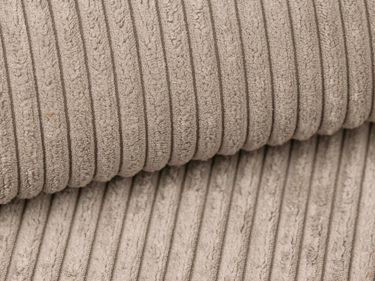 Modulares Ecksofa Campi mit Récamière rechts, Stoffbezug und schwarzen Beinen