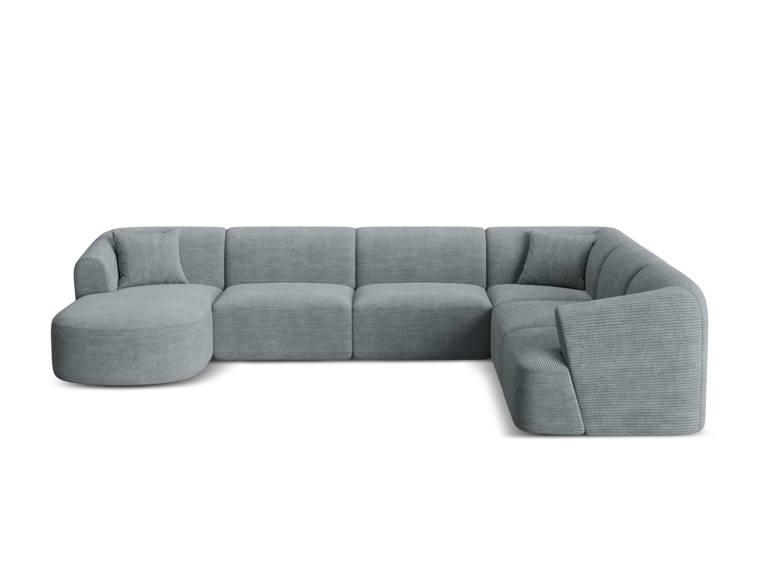 7-Sitzer Modular Ecksofa Panoramic rechts Campi in Dark Grey-Lincoln D präsentiert im Onlineshop von KAQTU Design AG. Ecksofa rechts ist von Cosmopolitan Design