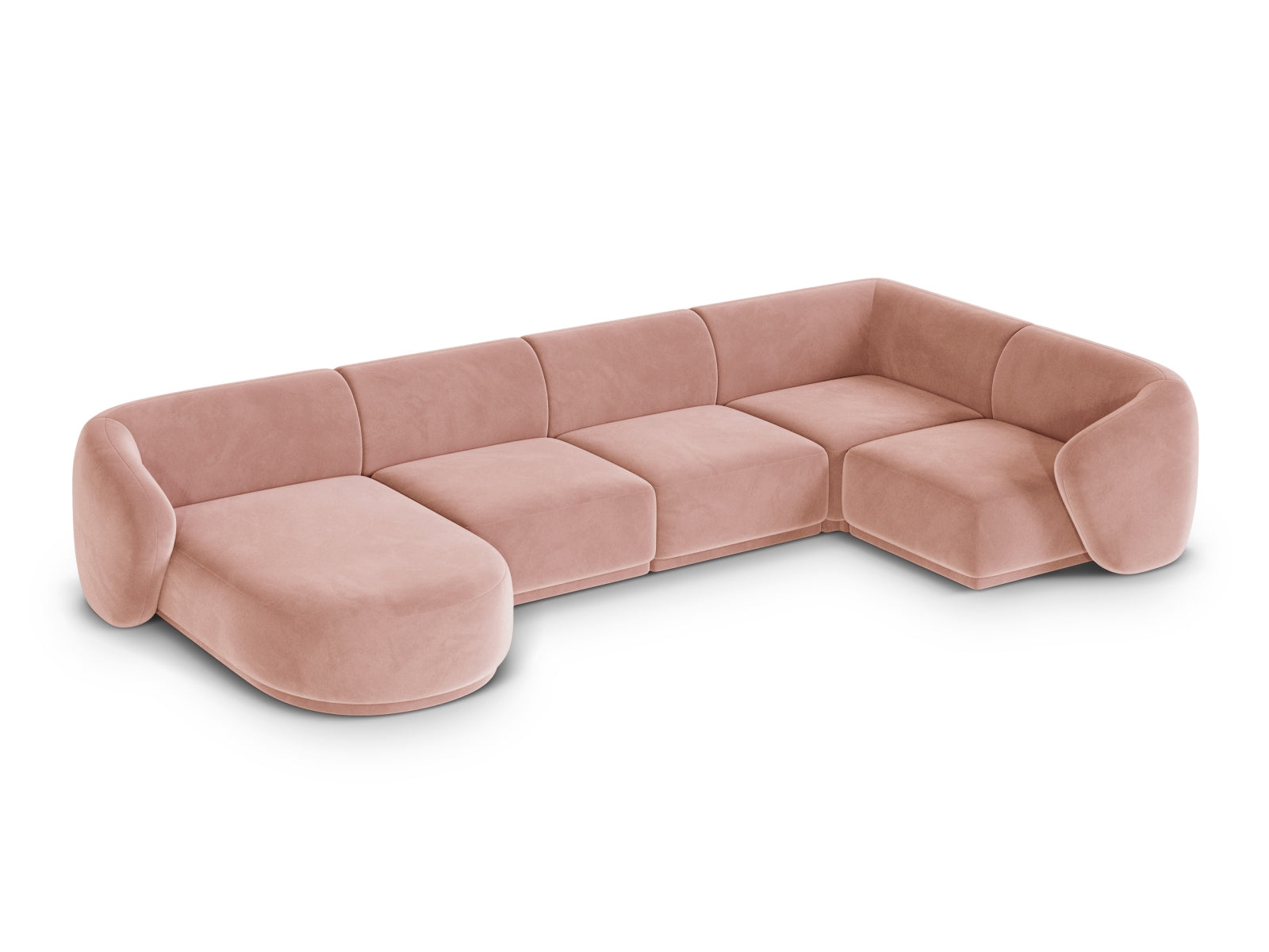 Elegantes 6-Sitzer Panoramic Ecksofa rechts Gomera in lebhaftem Pink, ideal für gemütliche und moderne Wohnräume, von Cosmopolitan Design.