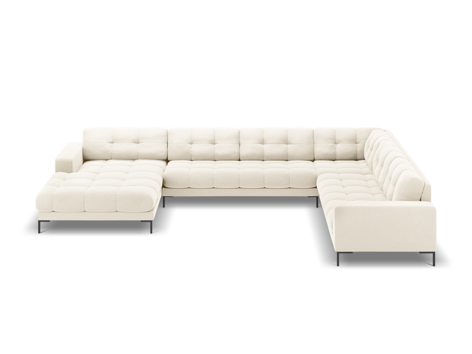 Elegantes 7-Sitzer Ecksofa Bali in hellem Beige, ideal für stilvolle Wohnräume, präsentiert von Cosmopolitan Design.