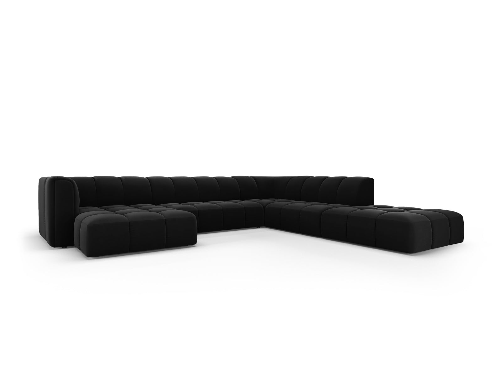 Elegantes 7-Sitzer Ecksofa Moritz in Panoramic-Design, rechtsseitig, ideal für moderne Wohnräume, erhältlich bei KAQTU Design AG.