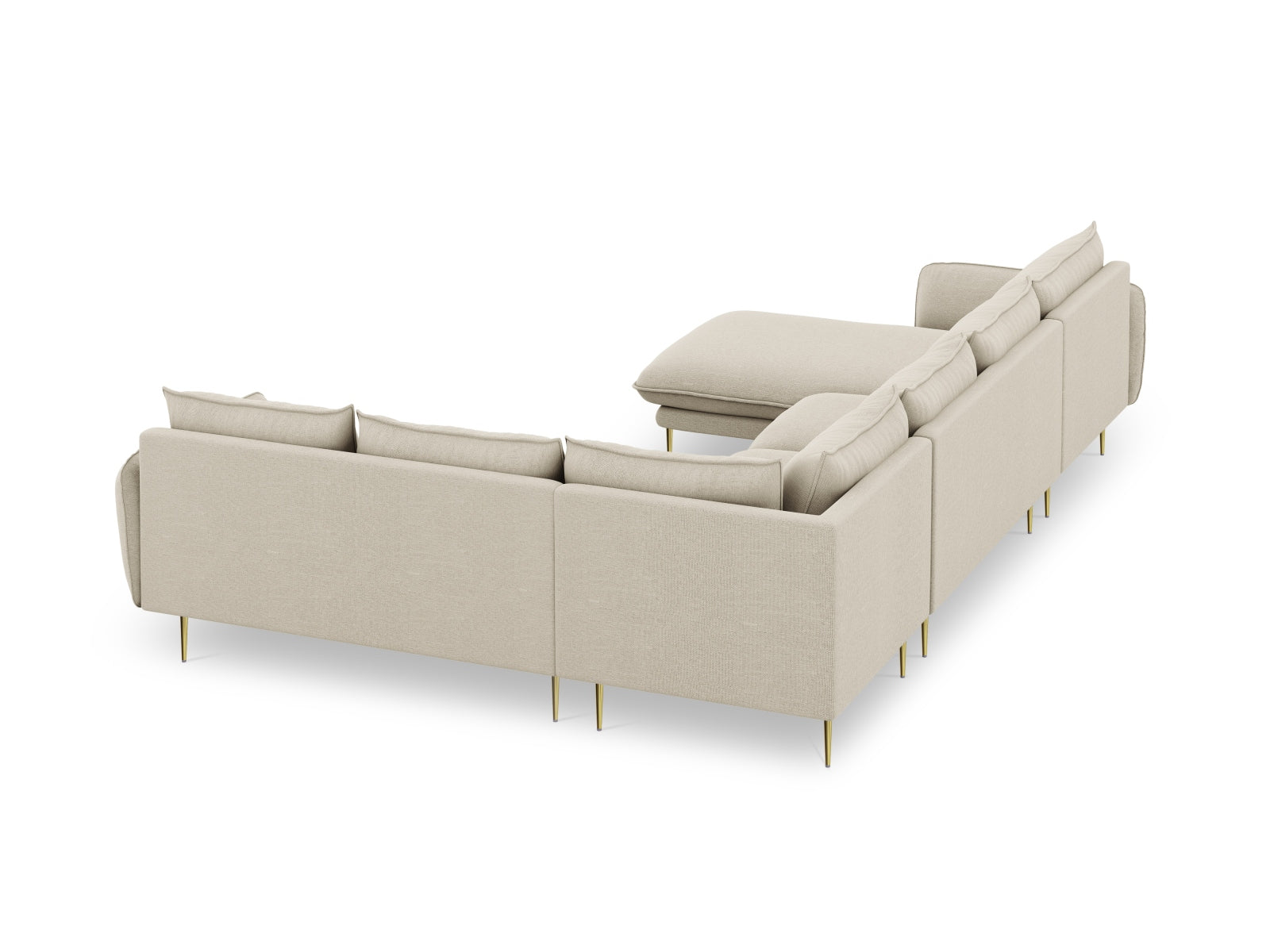 Stilvolles, großzügiges Ecksofa "Vienna" in Beige/Gold-Positano, 235 cm, perfekt für gesellige Abende und modernes Wohndesign.