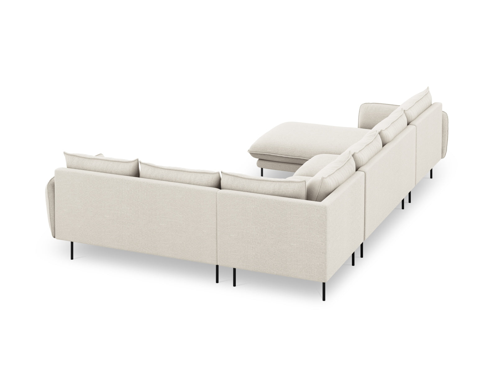 Erleben Sie das Vienna Panoramic Ecksofa rechts – ein großzügiges 7-Sitzer Sofa mit 235 cm, das modernes Design und Komfort vereint.