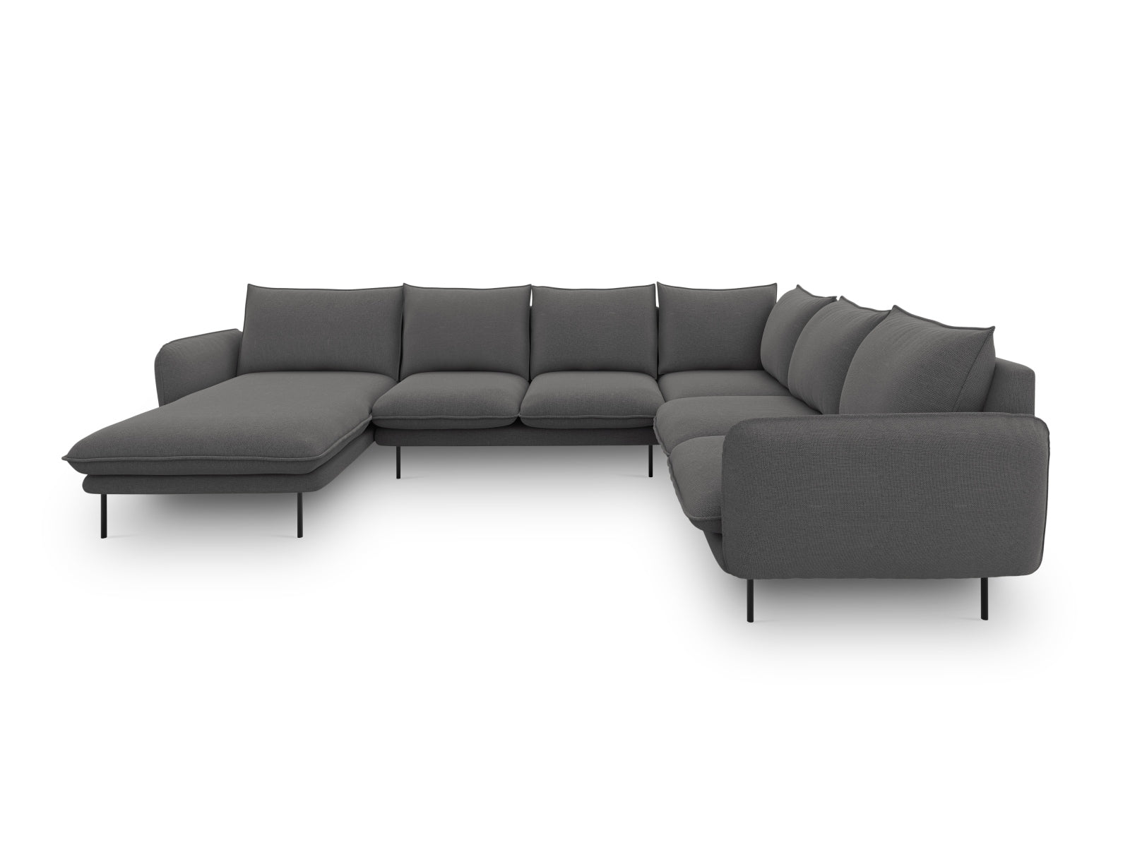 Erleben Sie das Vienna Panoramic Ecksofa rechts – ein großzügiges 7-Sitzer Sofa mit 235 cm, das Komfort und modernes Design in Ihr Zuhause bringt.