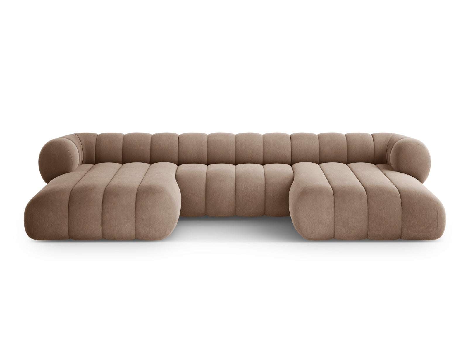 Koge Velour Panoramic Sofa 6 Sitzer 165cm in Dark Beige-Vogue präsentiert im Onlineshop von KAQTU Design AG. 3er Sofa ist von Cosmopolitan Design