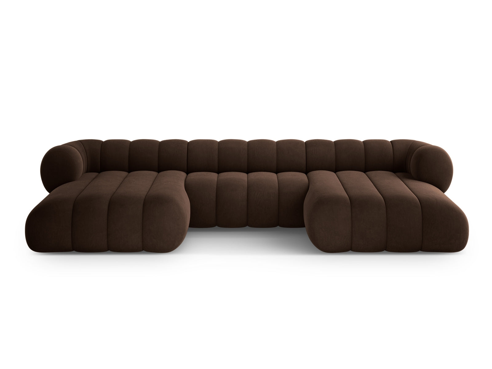 Koge Velour Panoramic Sofa 6 Sitzer 165cm in Chocolate präsentiert im Onlineshop von KAQTU Design AG. 3er Sofa ist von Cosmopolitan Design