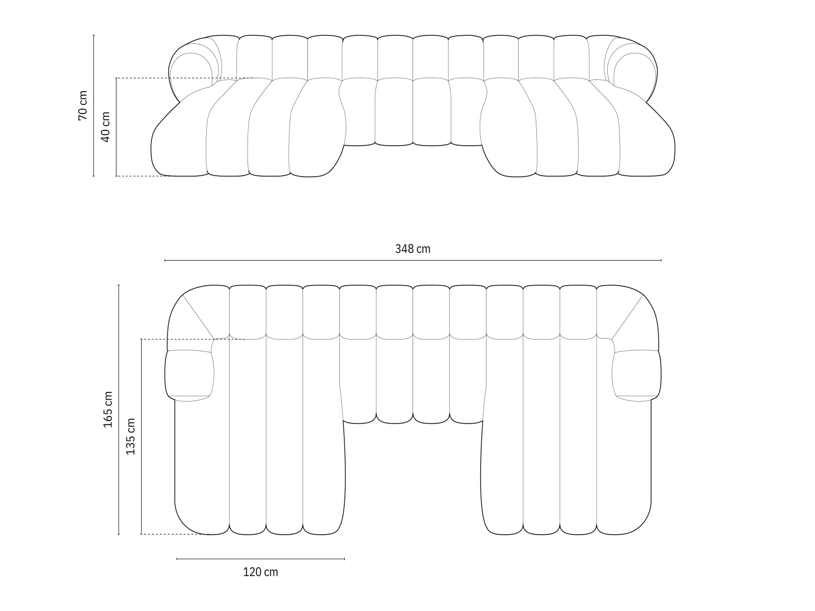 Elegantes 6-Sitzer Sofa Koge aus Velours in luxuriösem Chocolate-Vogue, ideal für stilvolle Wohnräume und entspannte Stunden.