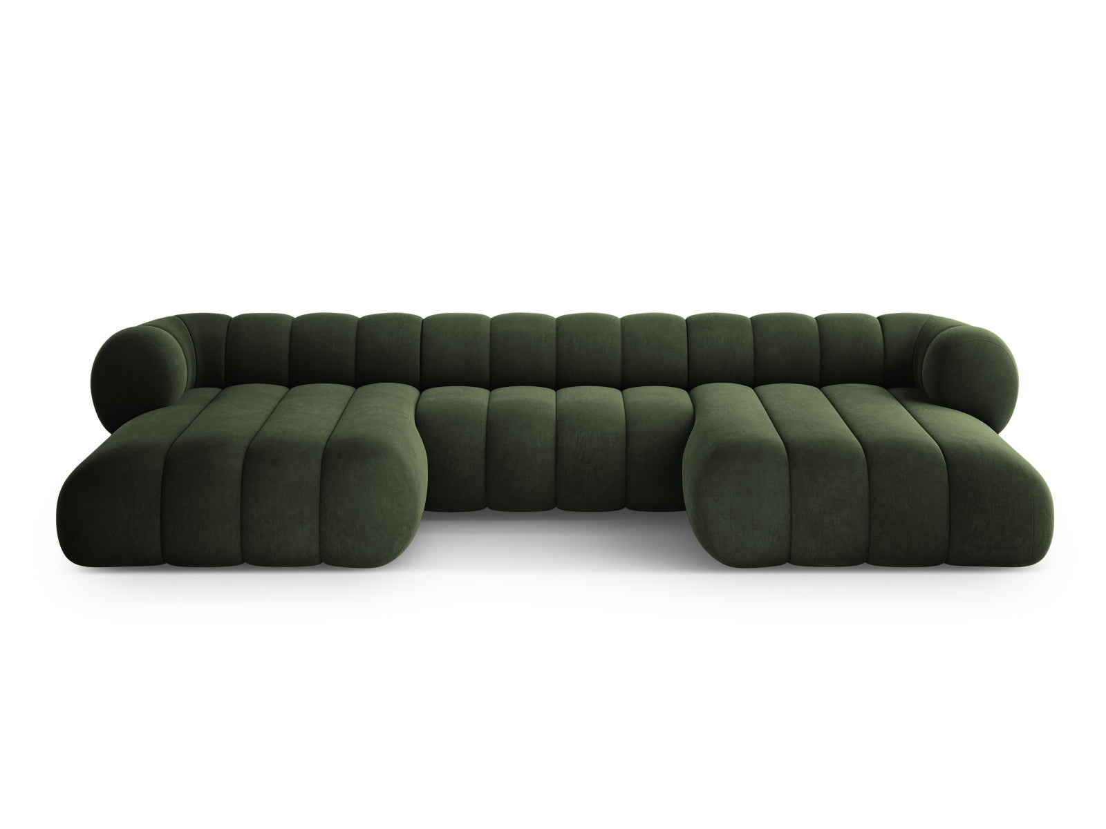 Koge Velour Panoramic Sofa 6 Sitzer 165cm in Green präsentiert im Onlineshop von KAQTU Design AG. 3er Sofa ist von Cosmopolitan Design
