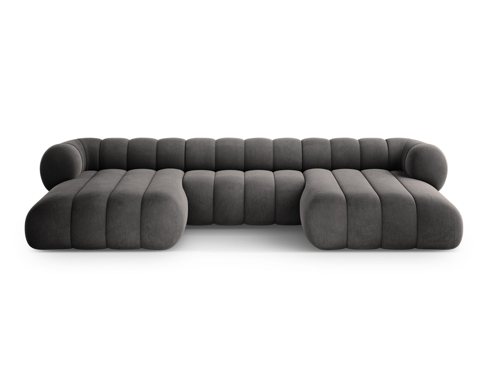 Koge Velour Panoramic Sofa 6 Sitzer 165cm in Grey präsentiert im Onlineshop von KAQTU Design AG. 3er Sofa ist von Cosmopolitan Design